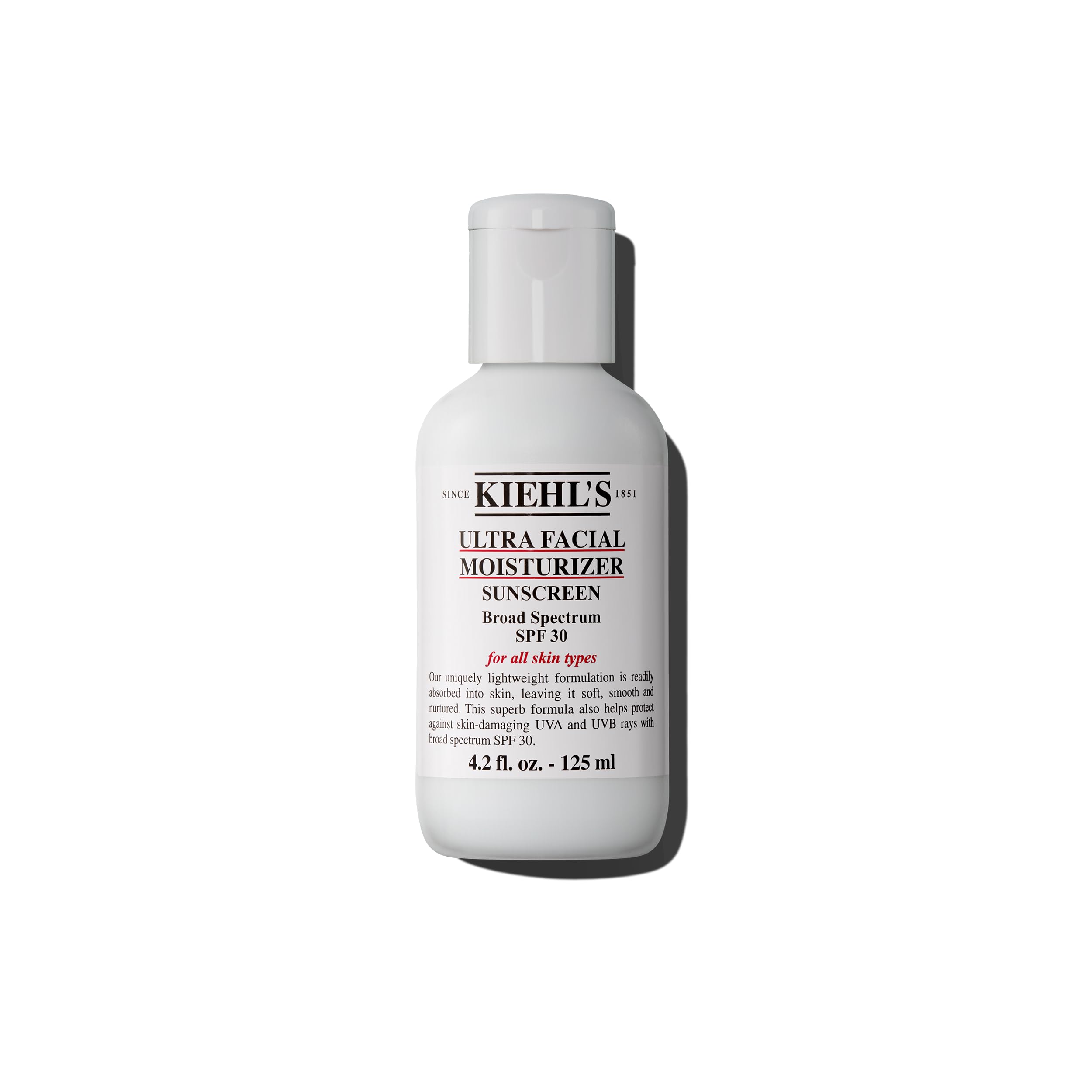 Kiehl'S Ultra Facial Moisturizer With Spf 30, Hydrating Face Cream For All Skin Types, Uva & Uvb Sunscreen Protection, Skin Feel