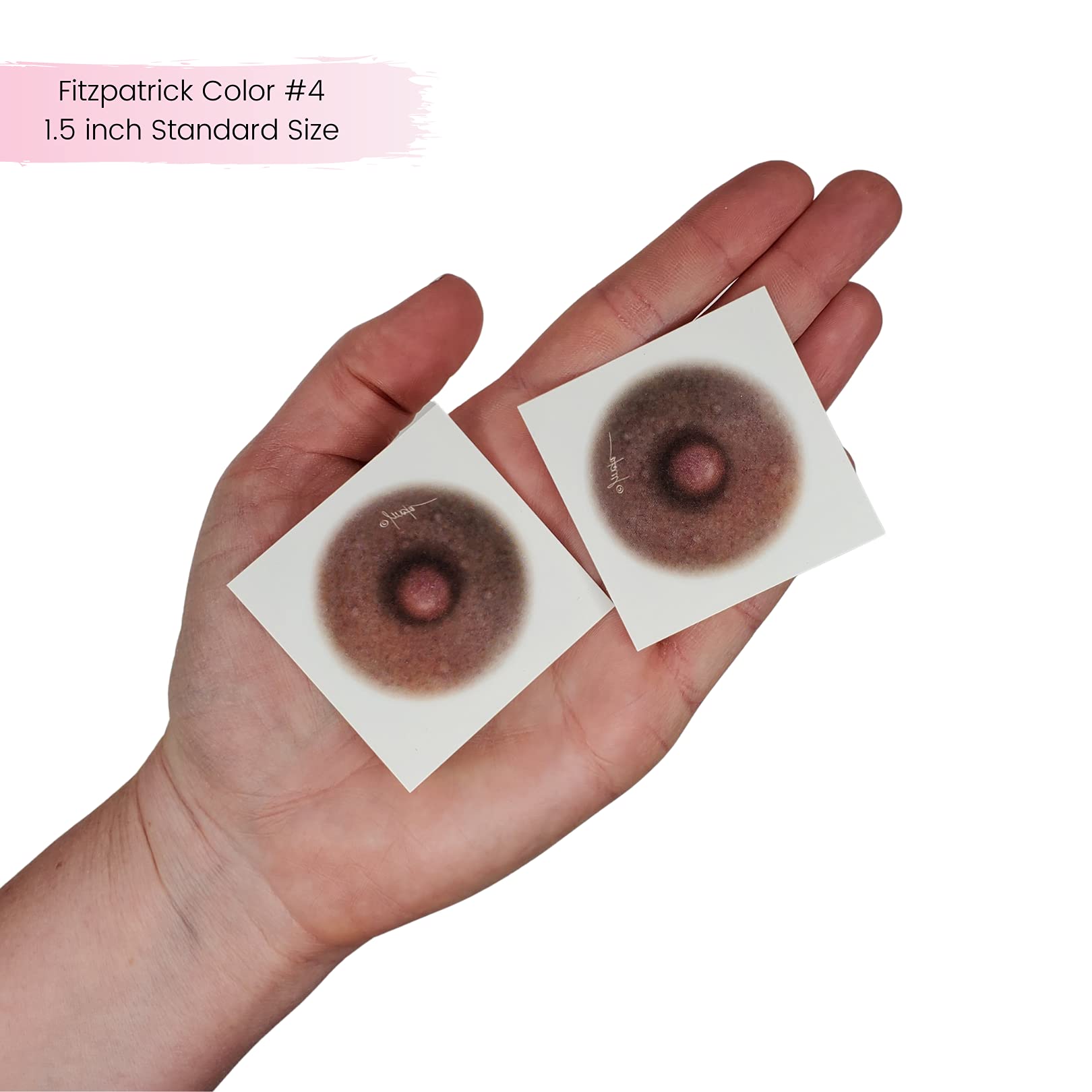 Breast Cancer Temporary Tattoos, Fitzpatrick #4,1.5 inch,1 pair