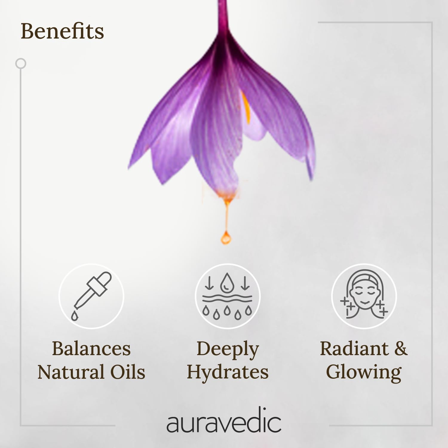 Auravedic Kumkumadi Oil - Pure Saffron for Radiant Skin, 3.4 Fl Oz (100ml), Model AV07