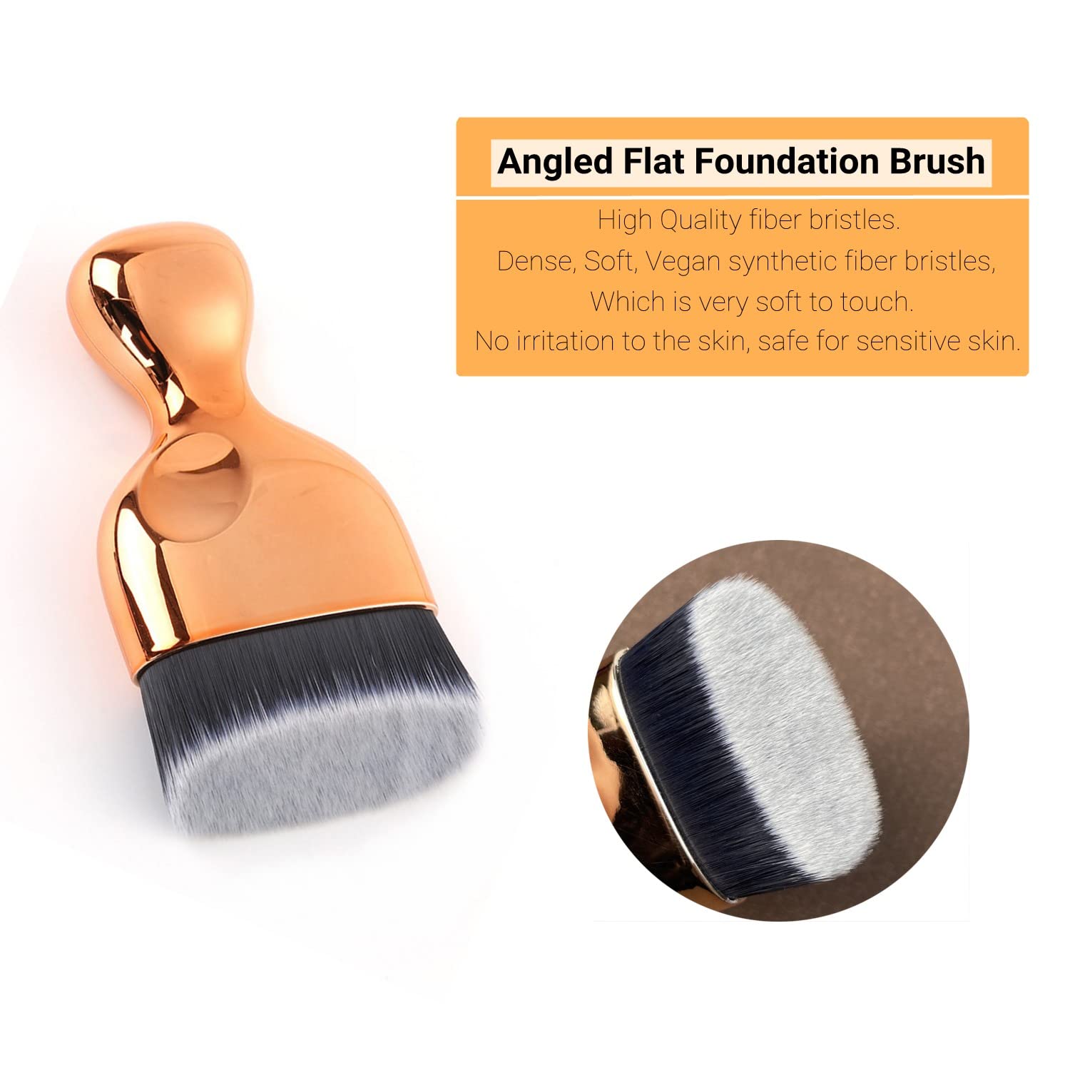 Angled Foundation Kabuki Brush High Density Face Body Kabuki Makeup Brush For Liquid Foundation Powder Cream Contour Buffing Sti