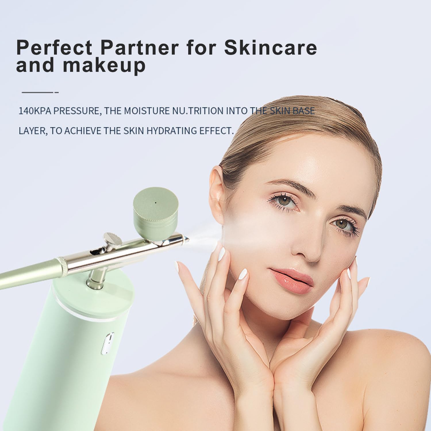 Microtree Nano Facial Steamer - Rechargeable & Portable High Pressure Face Oxygen Sprayer Machine, 0.3Mm Nozzle Micro Mist Skin