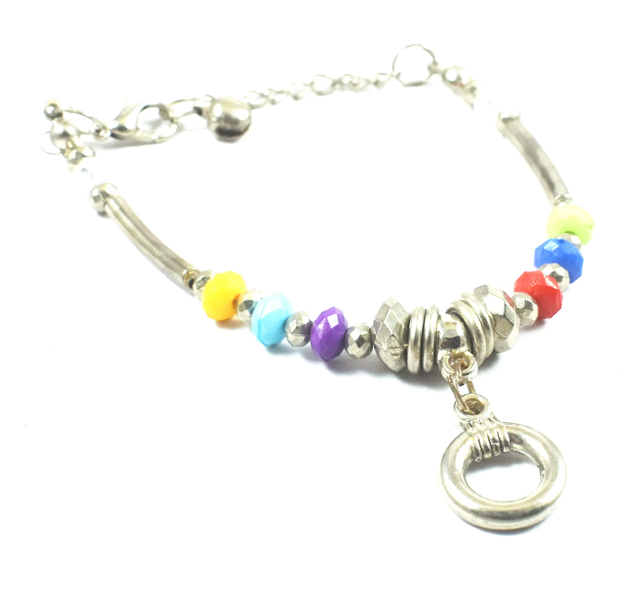 Urvi Creations 1 Pcs Girls Bracelet Silver Beaded Rakhi For Girls Little Girls Rakhi Gift For Girls