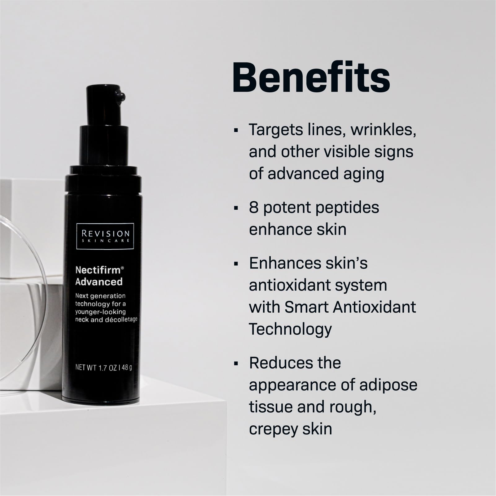 Revision Skincare Nectifirm® Advanced Anti Aging Neck Firming Cream, 1.7 oz, White, Peptides for Fine Lines & Wrinkles