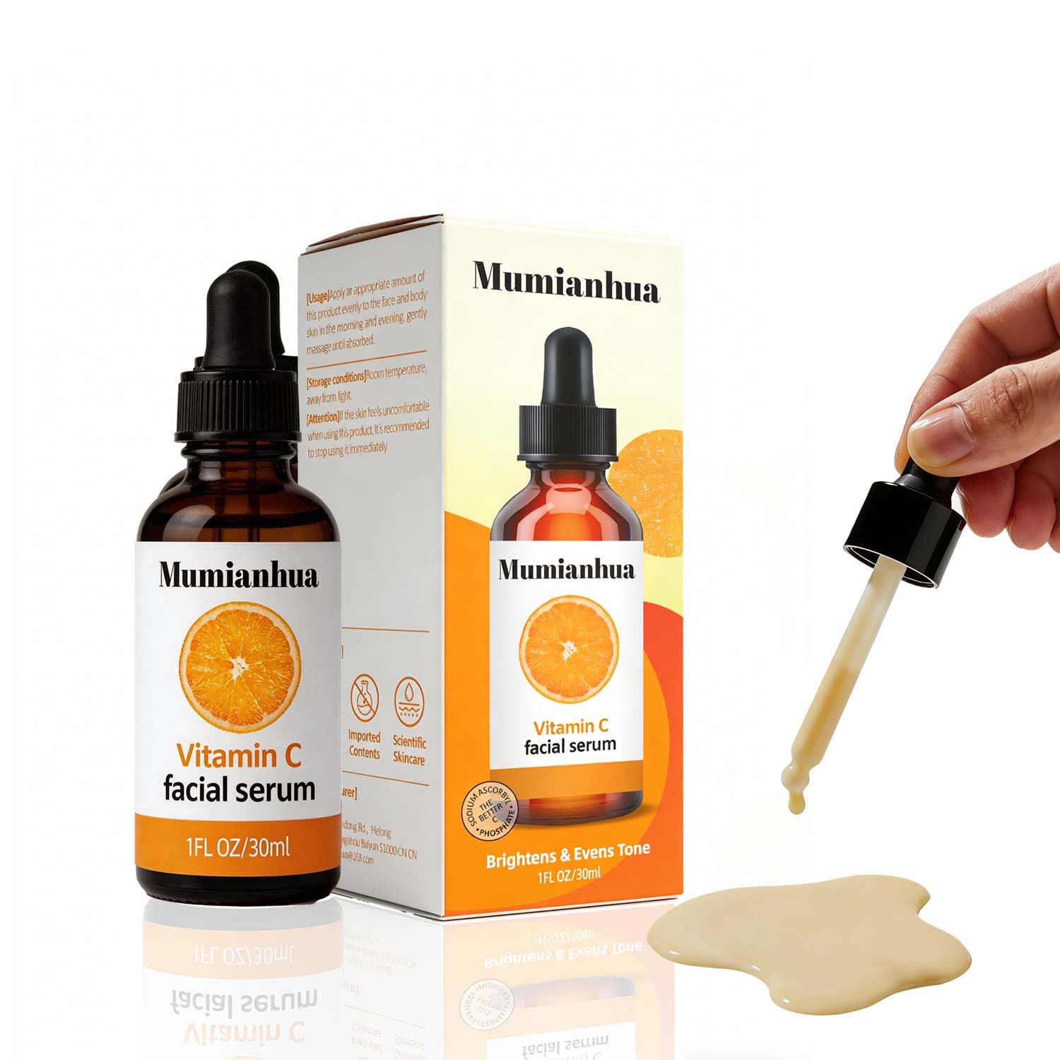 Vitamin C Serum for Face with Hyaluronic Acid, for Dull Skin, Brightening