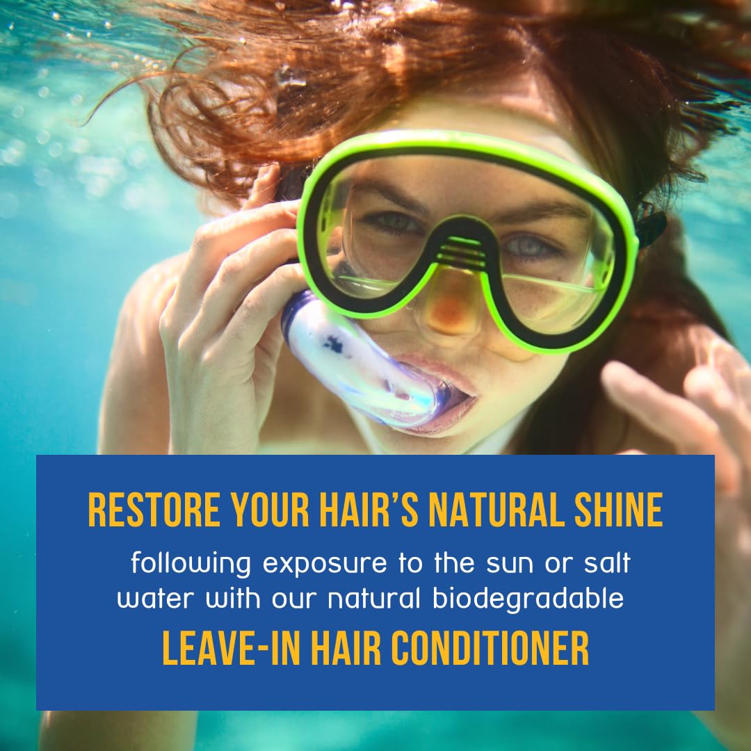 Leave-In Hair Conditioner Detangles & Replenish Hair Moisture Natural Reef Safe Formula - Sulfate and Paraben Free with UV Prote