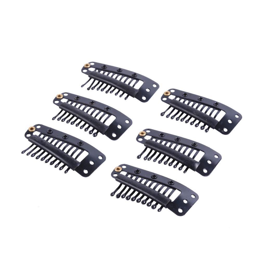 24 Pcs/Lot 36Mm 10-Teeth Hair Extension Clips Metal Snap Comb Wig Clips Hair Clips For Hair Extensions Hairpiece Wig Accessories