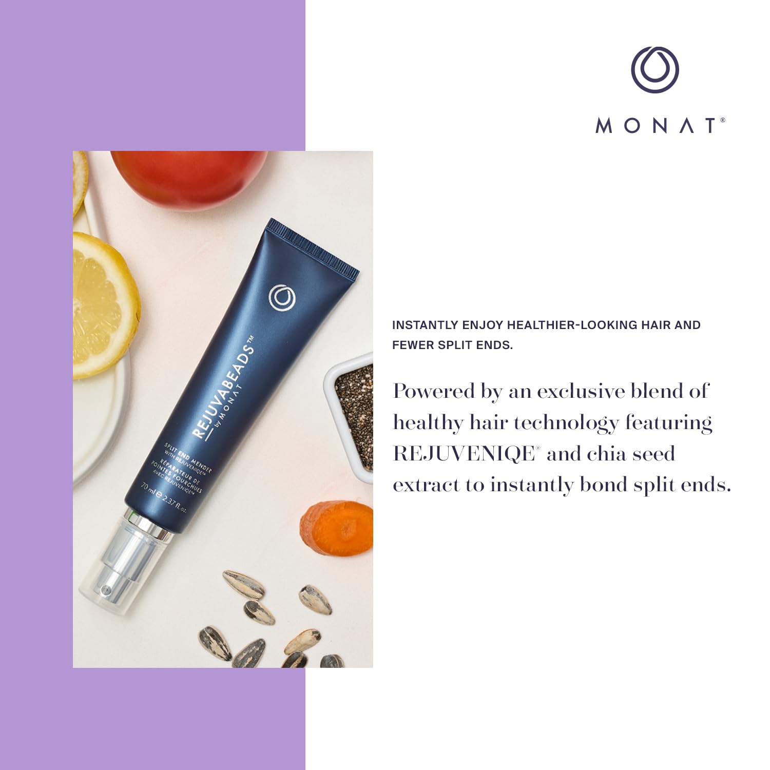 MONAT Rejuvabeads Infused w/Rejuveniqe - A Revolutionary Leave-in Split End Mender. Lightweight Serum Instantly Repairs Split En