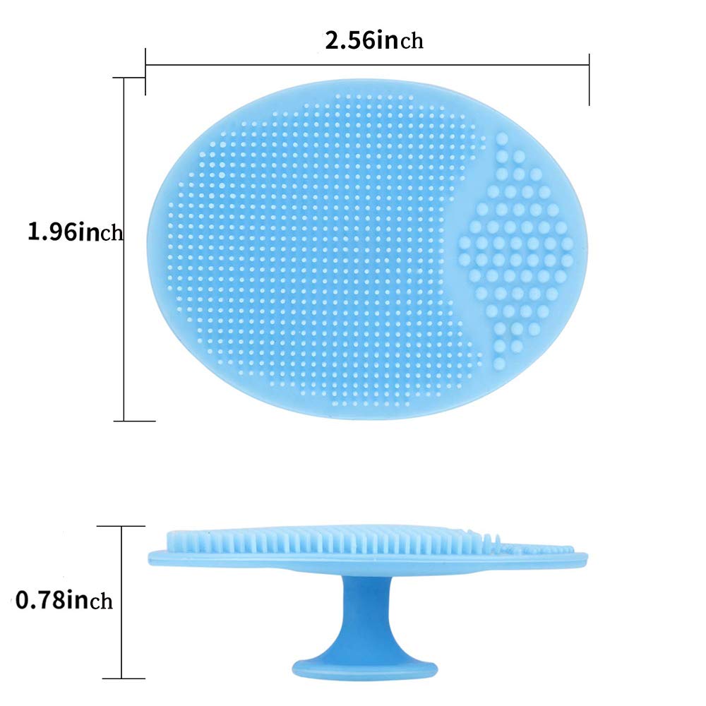 Luckyiren Face Scrubber 2 Pack Silicone Exfoliating Pads for Cleansing, Rose Pink & Blue, Model UFCP-2, Ideal for Pore & Blackhead Removal