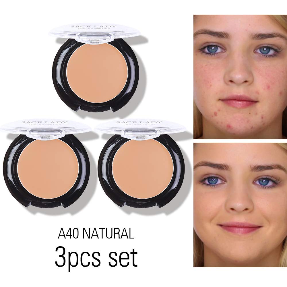 3 Pack Full Coverage Concealer Cream Makeup, Waterproof Matte Smooth Concealer Corrector For Dark Spot Under Eye Circles (3  5G/