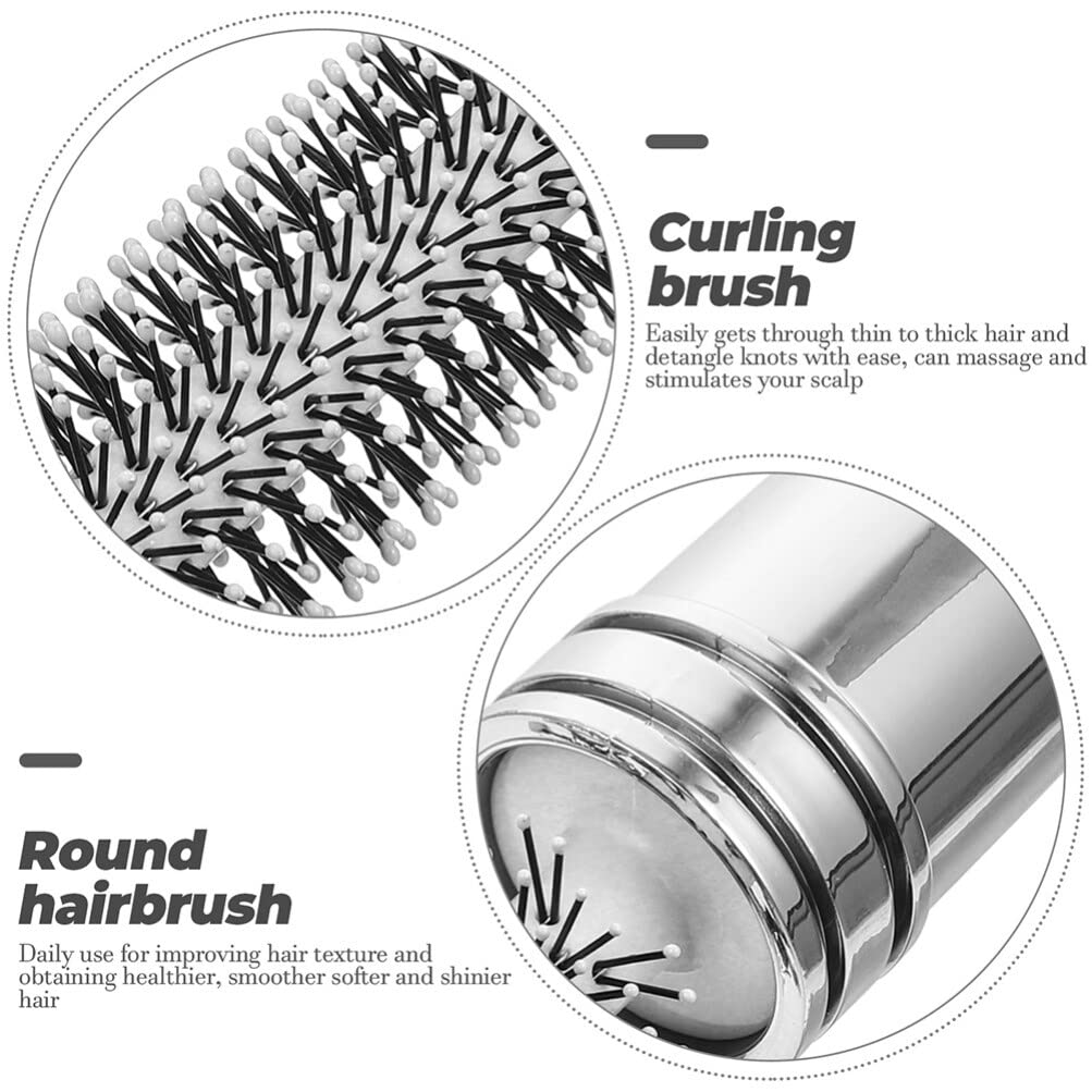 2pcs Round Hair Brush Compact Quiff Comb Retractable Curling Hairbrush Blow Drying Travel Styling Brush for Women