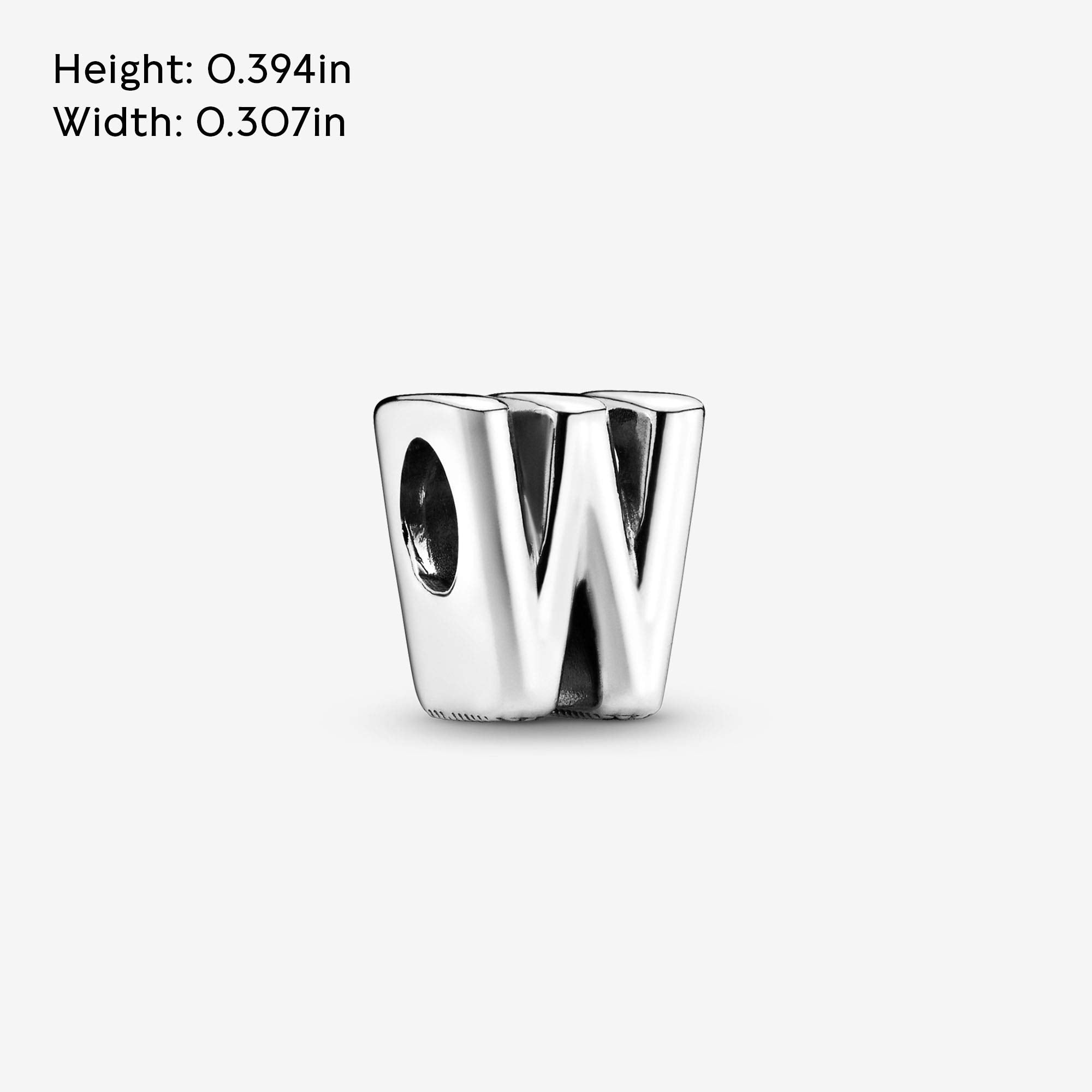 Pandora Letter W Alphabet Charm - Compatible Moments Bracelets - Jewelry for Women - Gift for Women in Your Life - Made with Ste