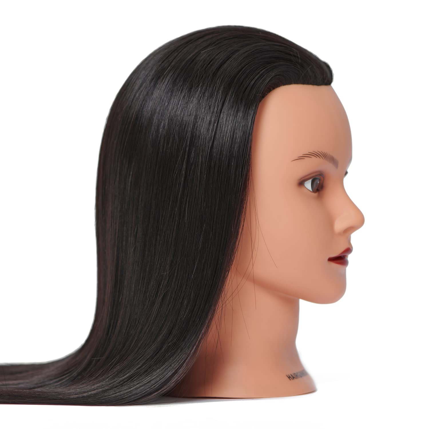 Hairginkgo Mannequin Head 26''-28'' Super Long Synthetic Fiber Hair Manikin Head Styling Hairdresser Training Head Cosmetology D
