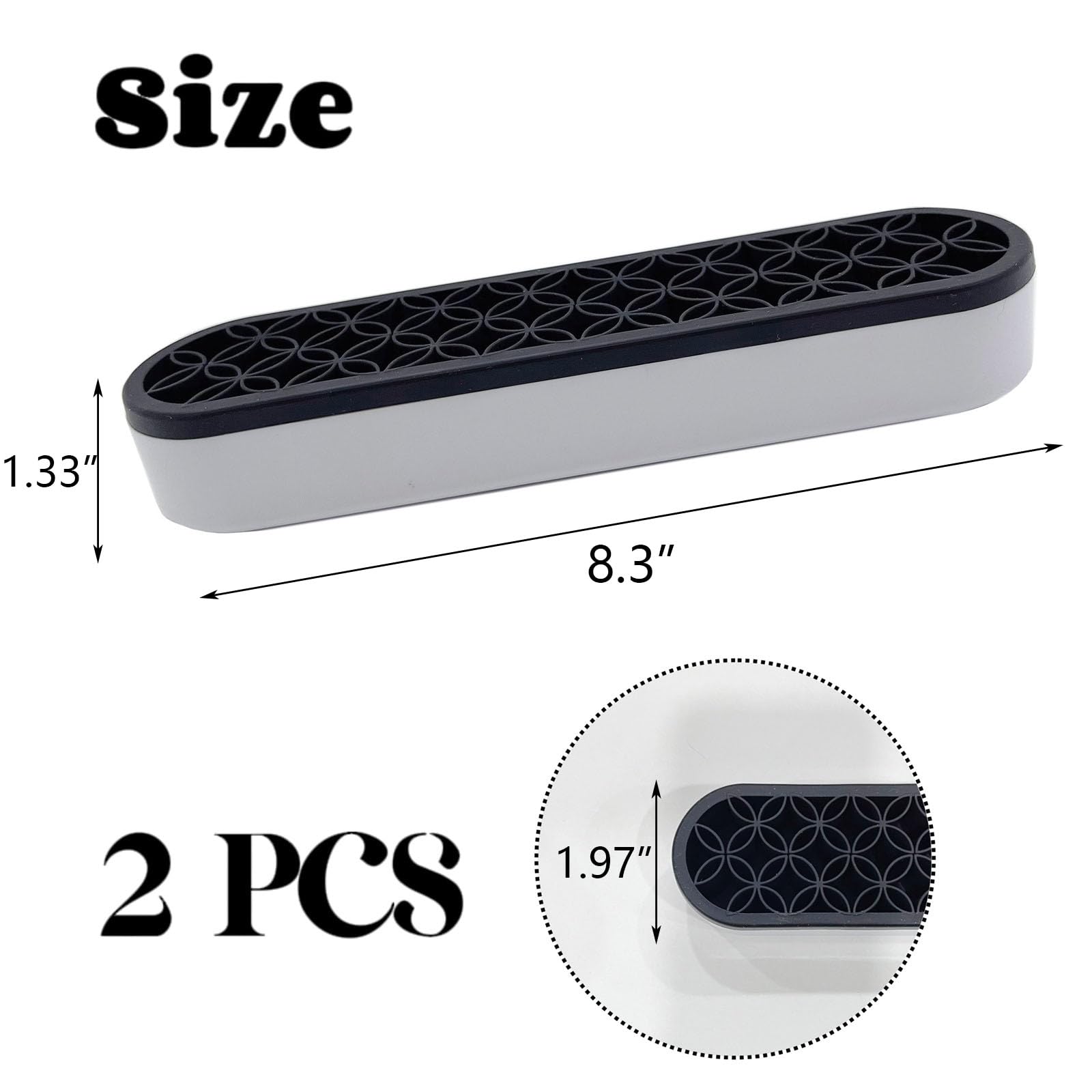 Tang Song 2 Pcs Silicone Make Up Brush Holder Cosmetic Storage Box Desktop Organizers (Black)