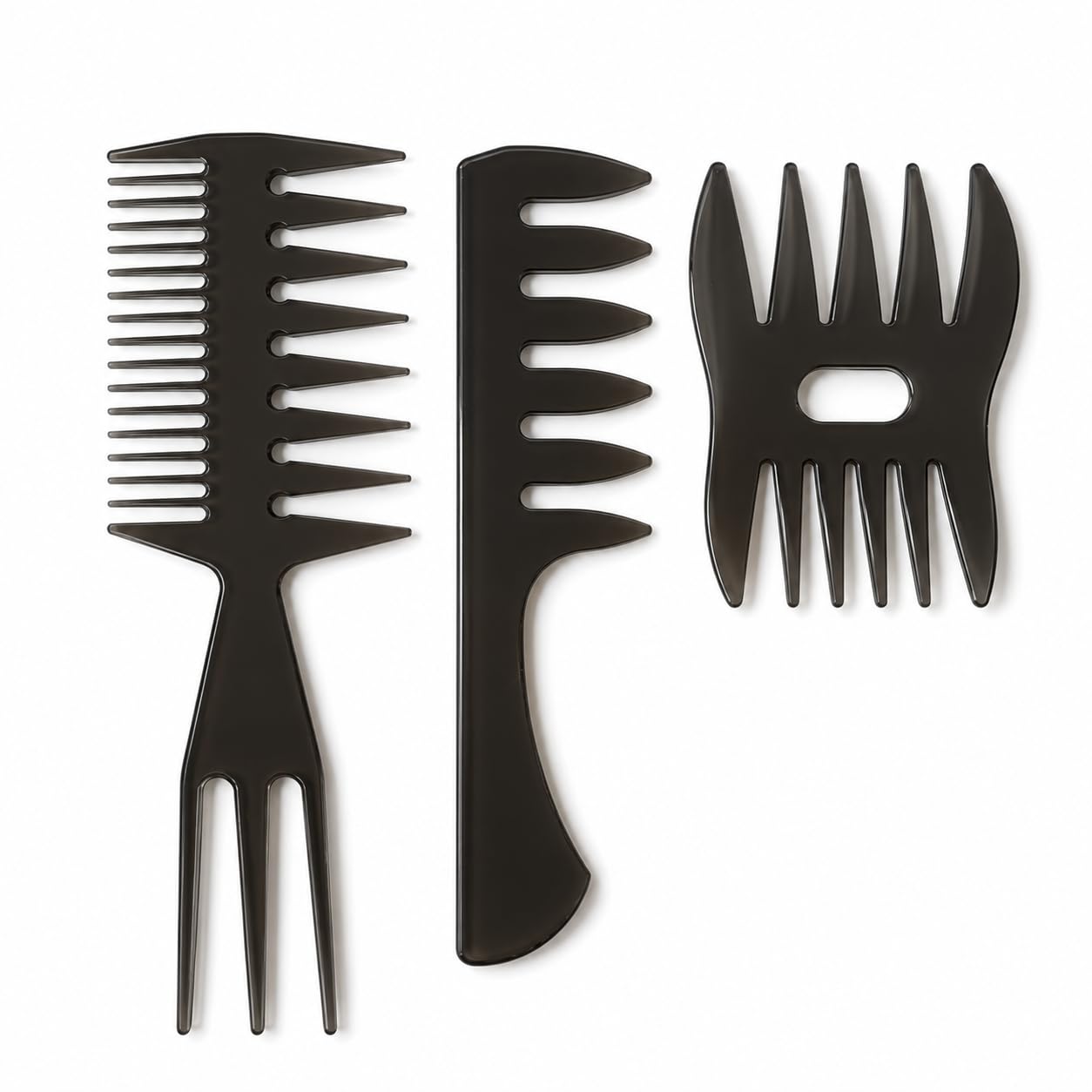 3 Piece Hair Styling Comb Set, Wide Tooth Comb for Curly Hair