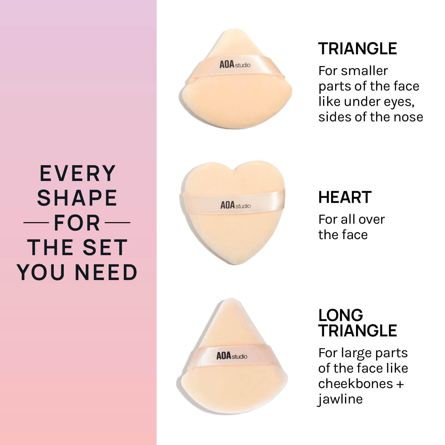 Aoa Studio Velvet Puffs Makeup Puff Set Of 6 Loose Powder Body Powder, Velour Makeup Blender Sponge Foundation Blending Sponges