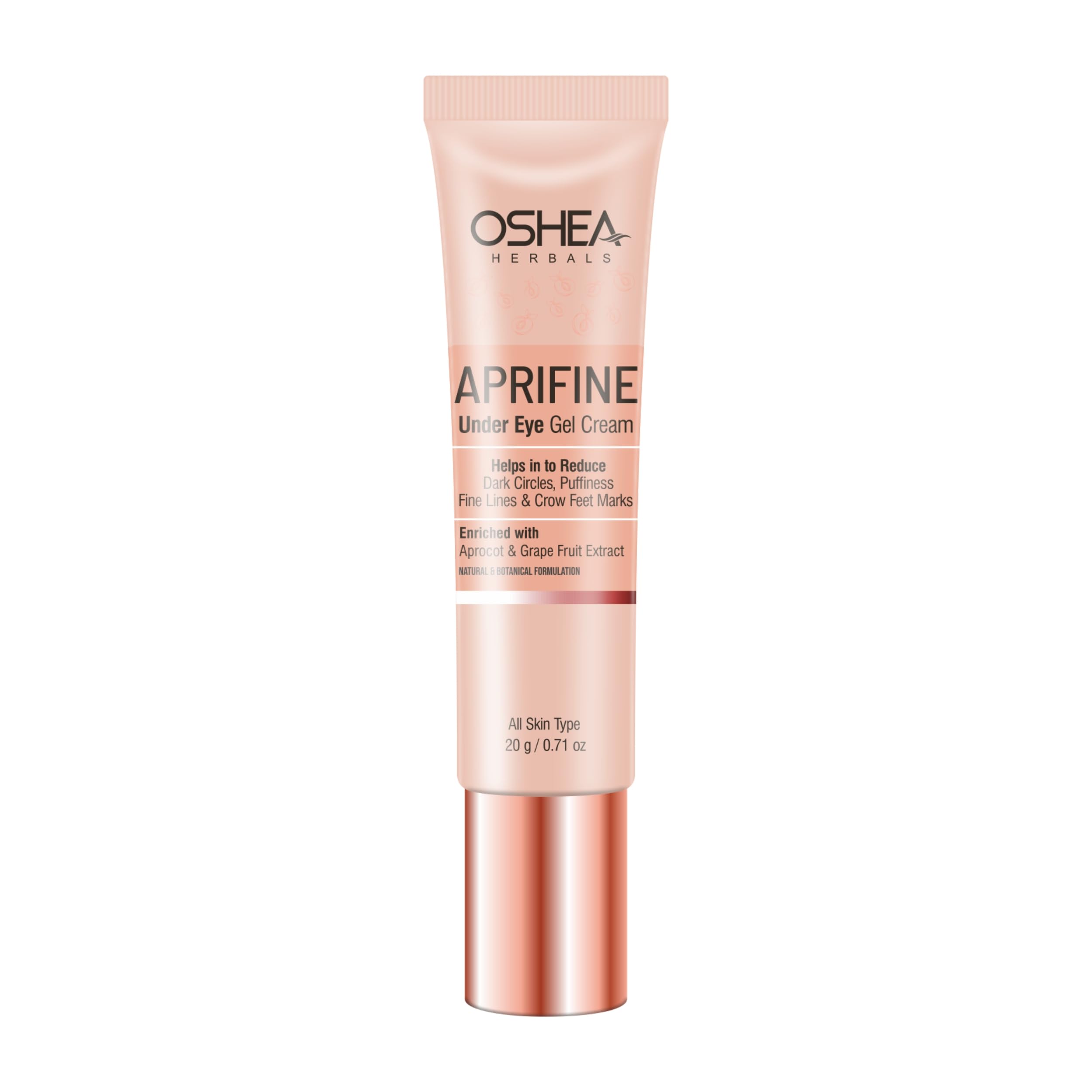 Oshea Herbals Aprifine Under Eye Gel Cream For All Skin Types | Removes Dark Circles, Puffiness, Fine Lines & CrowS Feet | Enri
