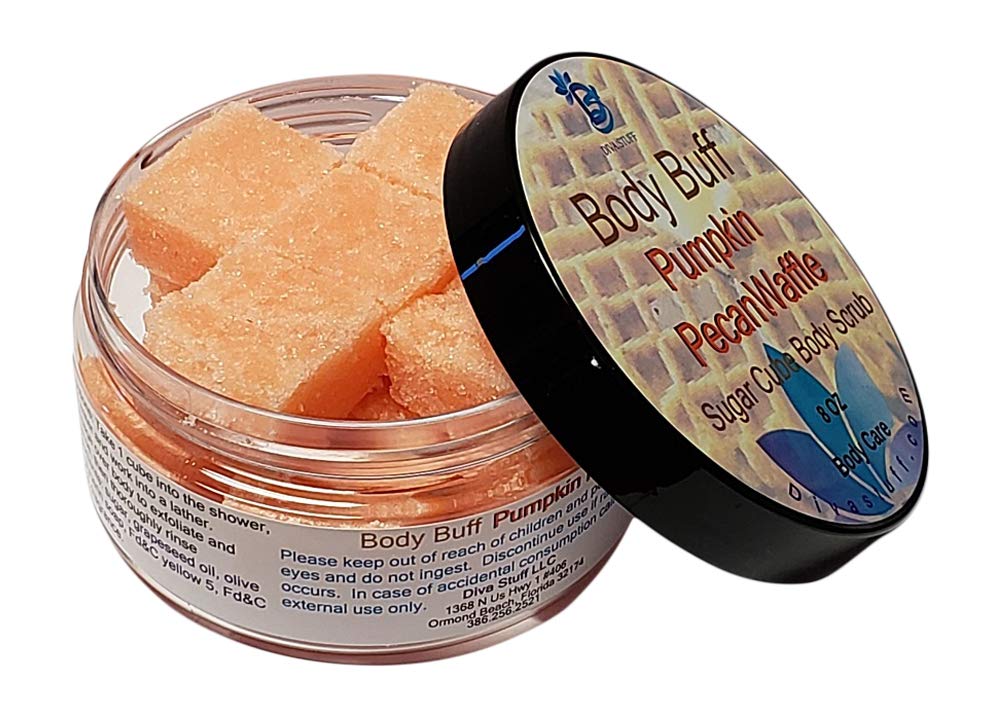 Diva Stuff Sugar Cube Body Buff Scrub, Exfoliates And Hydrates Skin, Pairs With Our Crepey Skin Cream - Pumpkin Pecan Waffle, 8