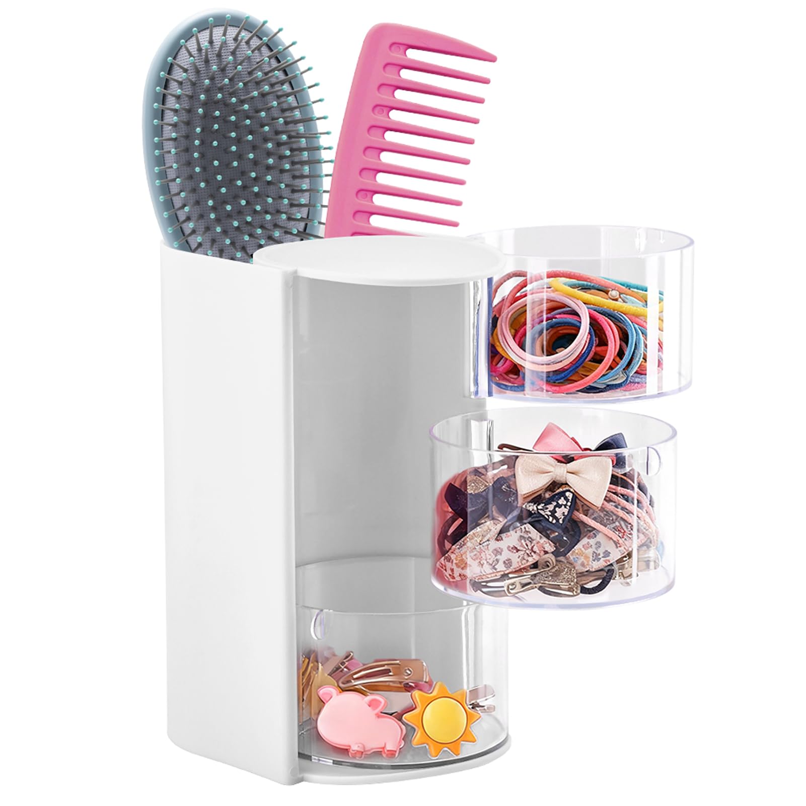 WeiLingBo 3Layer Hair Accessories Organizer with Hair Brush Holder