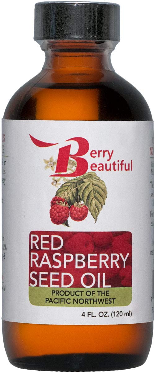 Berry Beautiful Red Raspberry Seed Oil - cold Pressed from Locally grown Raspberries - 100% Pure & Unrefined - 4 fl oz