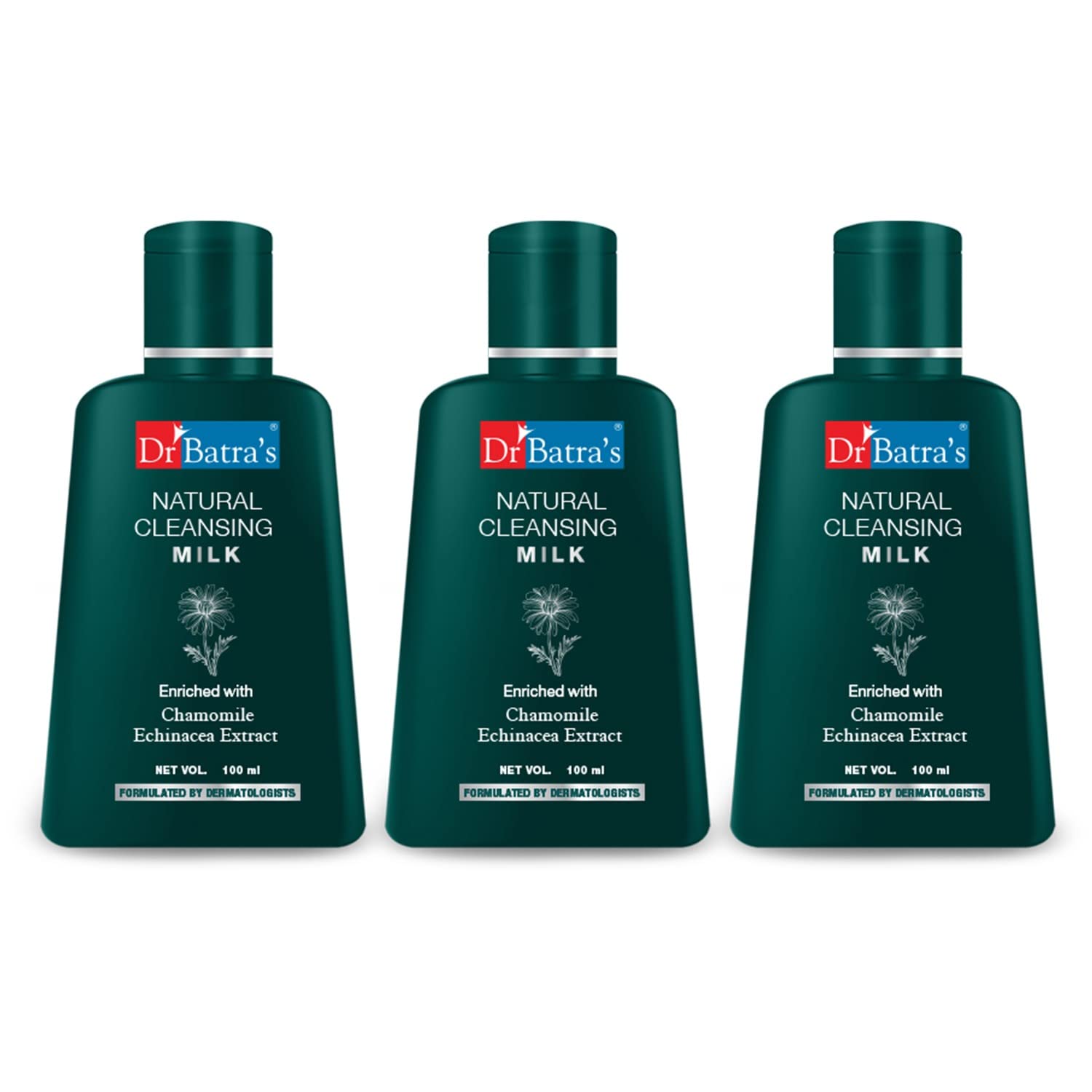 Dr BatraS Natural Cleansing Milk, Enriched With Chamomile & Echinacea, Natural Antiseptic Properties For Healthy Skin,Cleansing