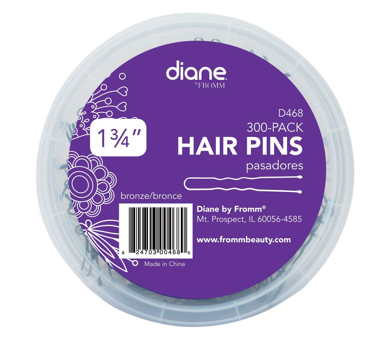 Diane Hair Pins, Bronze, 1-3/4 Inch, 300 Count (Pack of 1)
