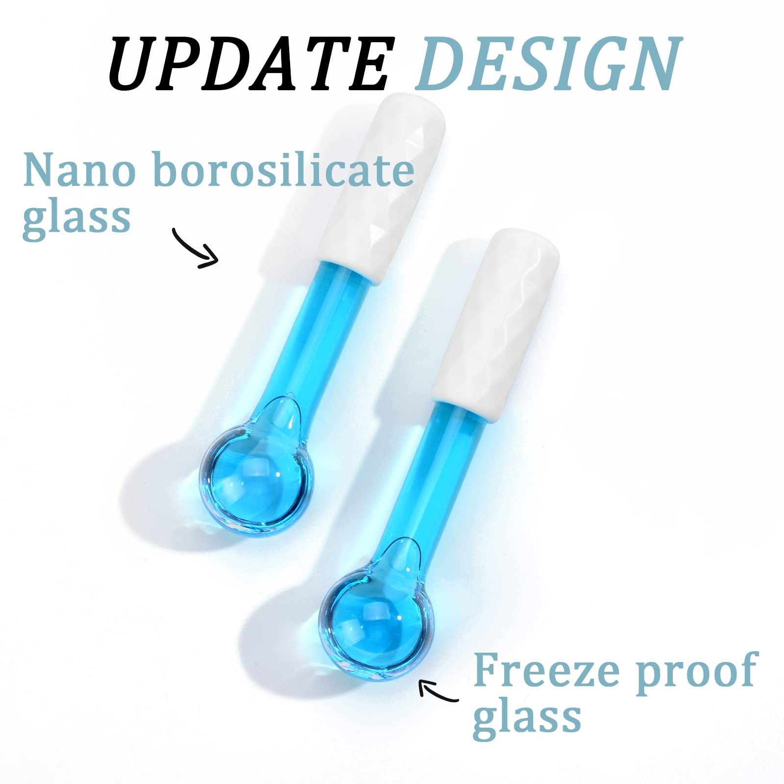 Cibluty Ice Globes Small Balls For Eyes, 2 Pcs Blue Facial Globes For Massage Tool, Facial Roller Cold Skin Massagers, Tighten S
