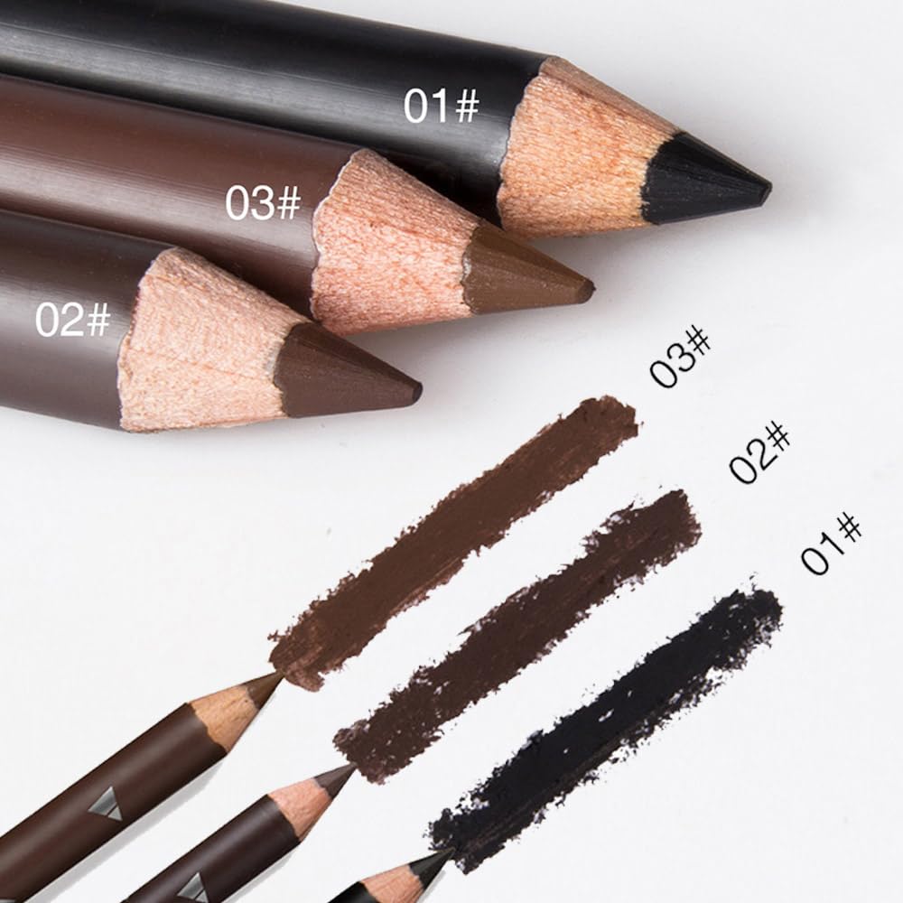 6Pcs Brow Pencil, Wooden Hard-Core Eyebrow Pencils, Eyebrow Pencil Dark Brown, Eyebrow And Eyeliner Pencils, Waterproof And Swea