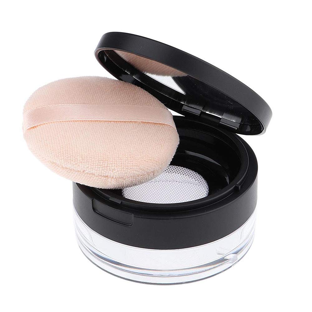 Akoak Capacity 20 Ml(0.67 Oz) Empty Reusable Plastic Loose Powder Compact Container Diy Makeup Powder Case With Sponge Powder Pu