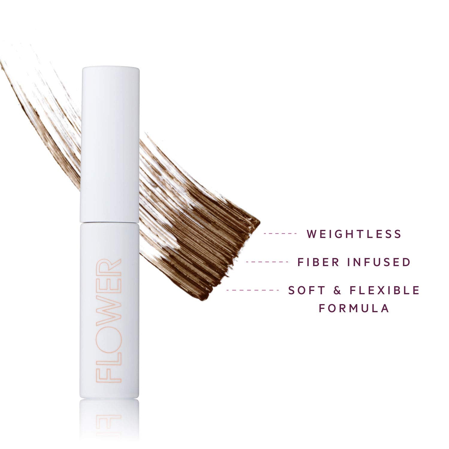 Eyebrow Gel By Flower Beauty | Fiber Fix Brow Gel | Tinted Brow Mascara & Fixative For Eyebrows | Vegan & Cruelty-Free | (Brunet