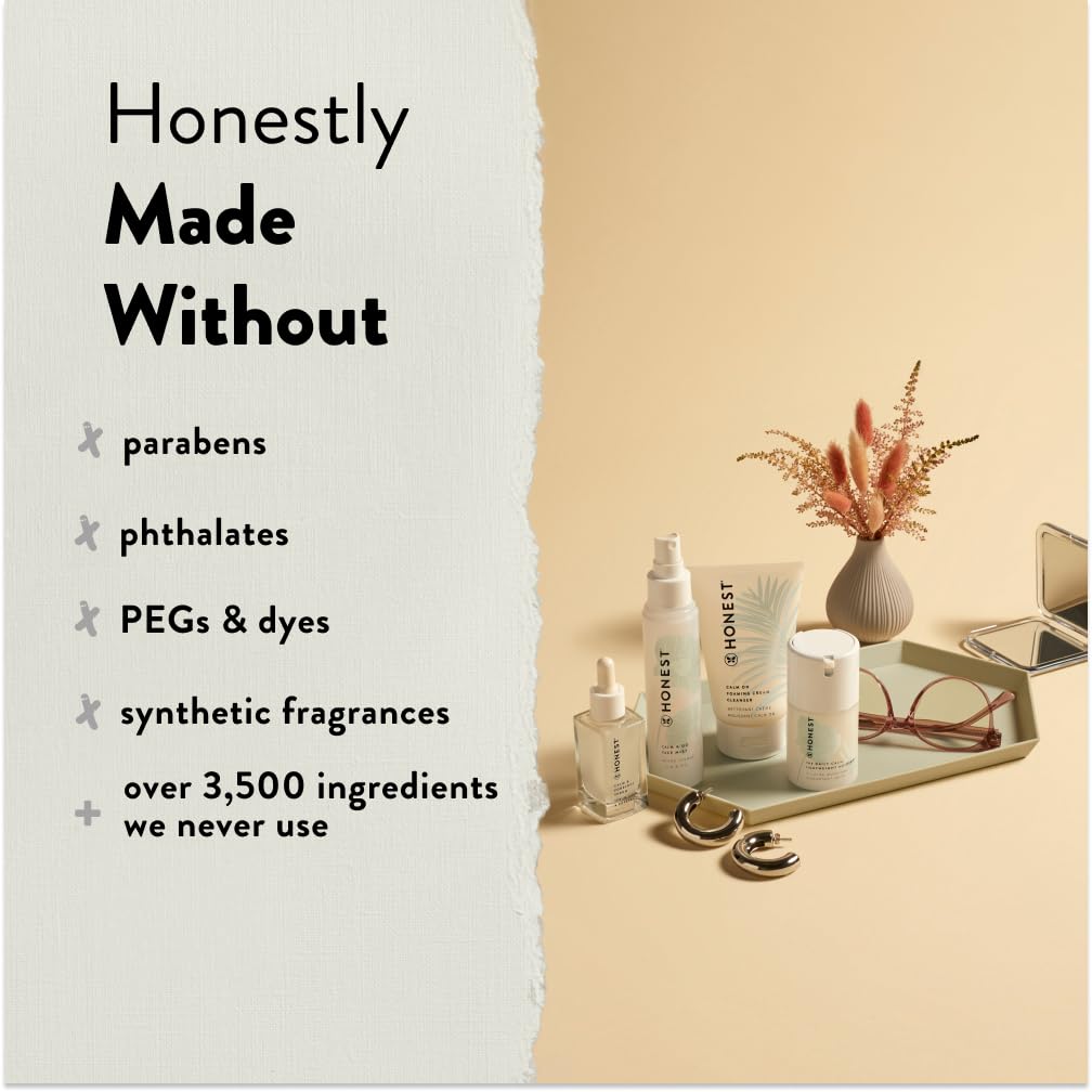 Honest Beauty Calm On Foaming Cream Cleanser For Sensitive Skin | Hyaluronic Acid + Calming Phyto-Blend | Ewg Verified, Vegan +