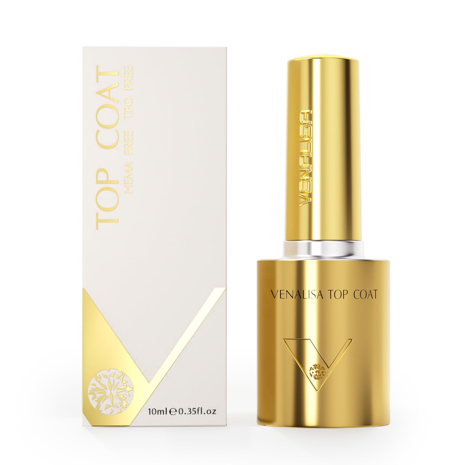 VENALISA No Wipe Gel Top Coat for Gel Nail Polish, Clear Color Top Coat 10ML Shiny Finish Long Lasting Soak Off Salon Manicure D