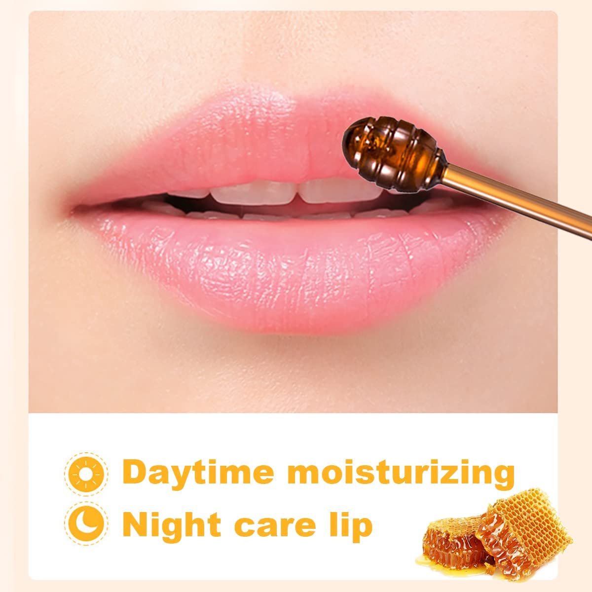 3PCS Honey Lip Balm, Vitamin E Moisturizing Propolis Sleeping Lip Mask, Effective Reduces Lip Lines Prevention Dry and Cracked L