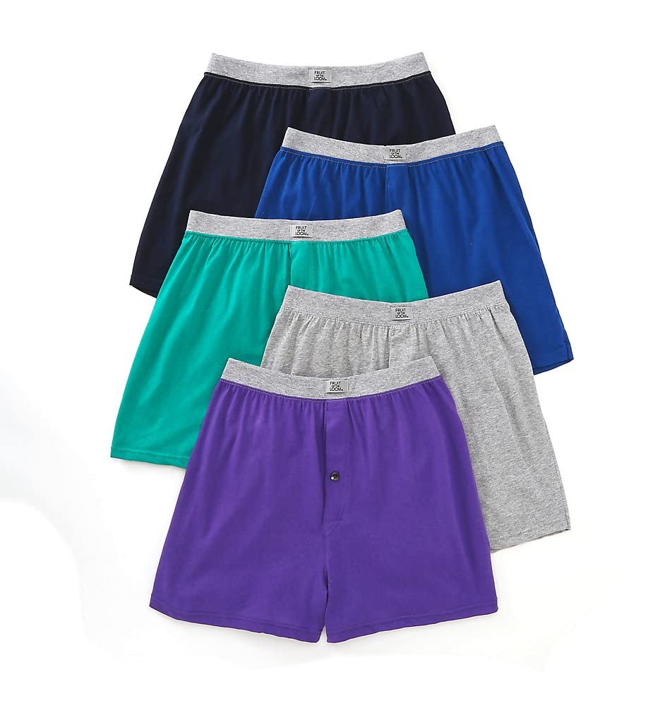 Fruit of the Loom mens Tag-free Boxer Shorts Underwear, Knit - Assorted colors, X-Large US