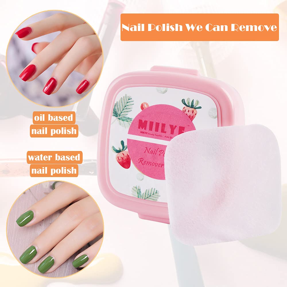 80Pcs Nail Polish Remover Pads In Box, Easy To Carry | Instant Removal | Lint Free Nail Polish Wipes For Natural Air-Dried Water