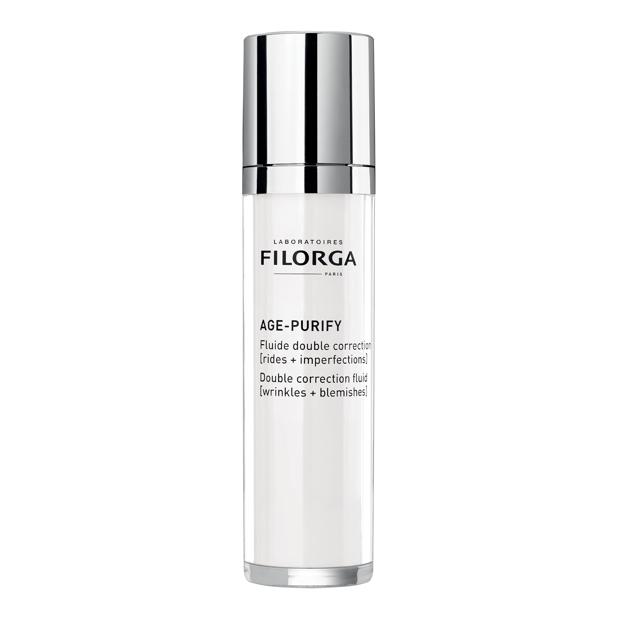 Filorga Age-Purify Double Correction Anti-Aging and Blemish Treatment Fluid, Reduces Pores, Dark Spots, Blackheads, and Skin Red