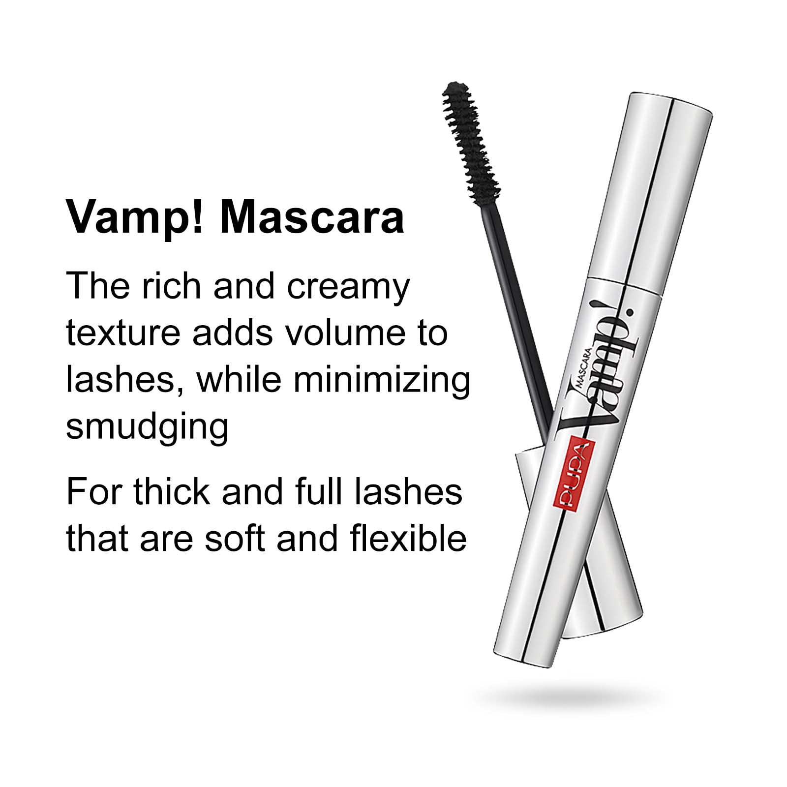 Pupa Milano Vamp Mascara - For Voluminous And Dramatic Eyelashes Max Lengthening Defining Formula Adds Instant Impact Boost Your