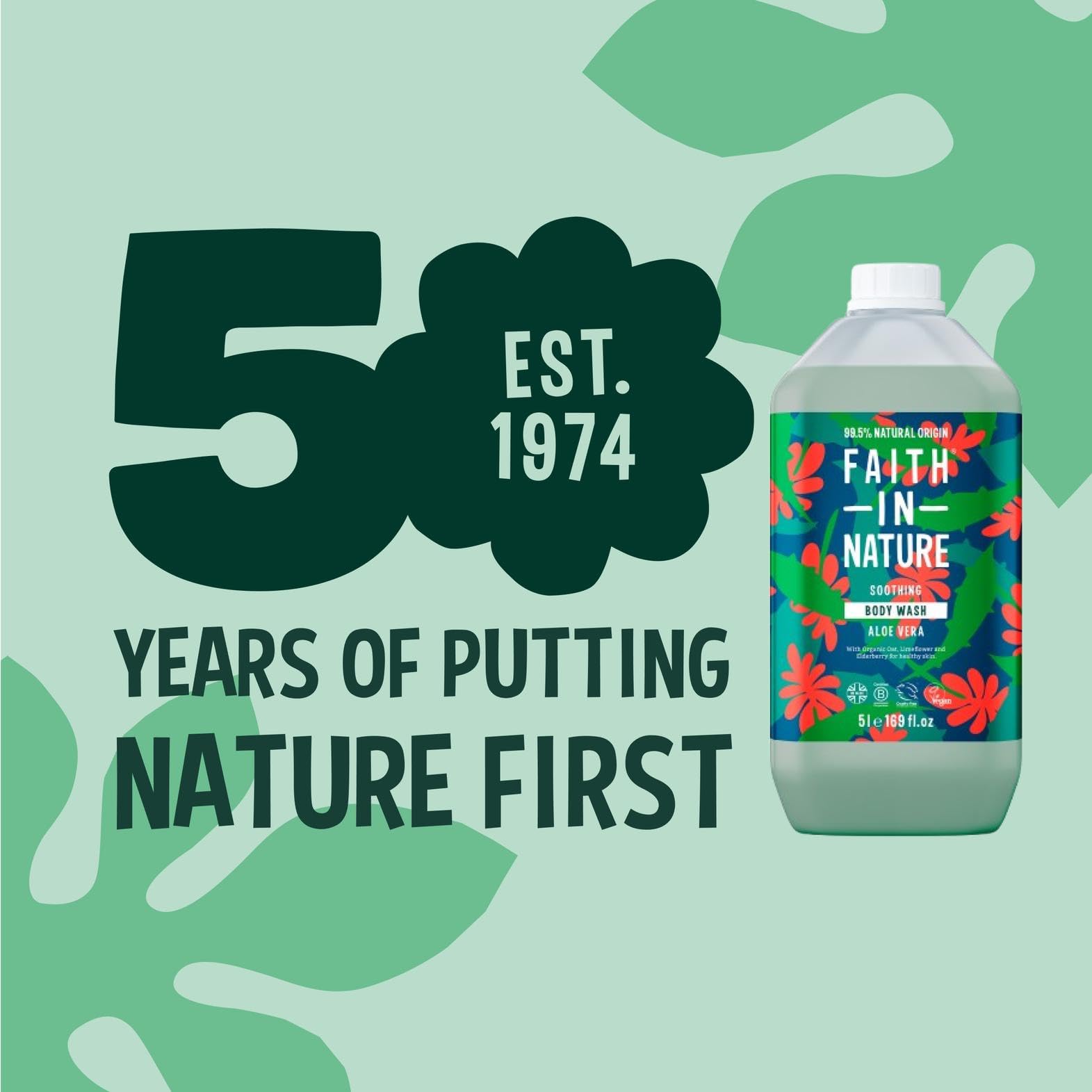 FAITH IN NATURE Natural Body Wash - Vegan & Cruelty Free, No SLS or Parabens - 169 fl oz Refill Pack, Aloe Vera