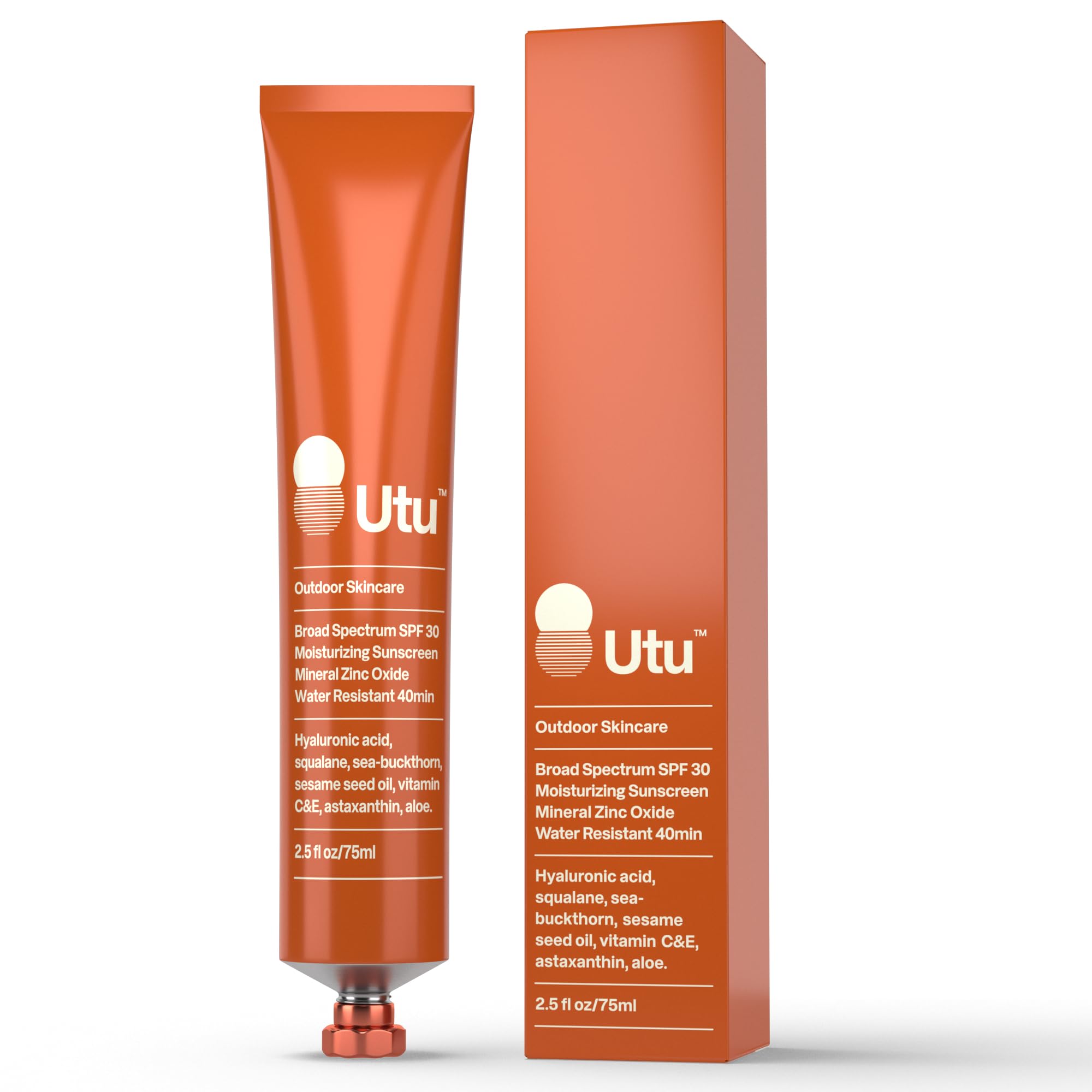UTU - SPF30 Daily Moisturizer Mineral Sunscreen | Hyaluronic Acid, Squalane, Vitamin C+E | Clean, Reef Safe, Cruelty Free, Broad