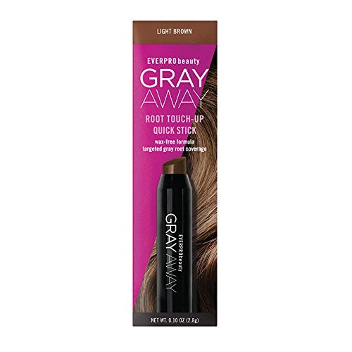 Everpro Gray Away Root Touchup Quick Stick, Light Brown, 0.1 Oz