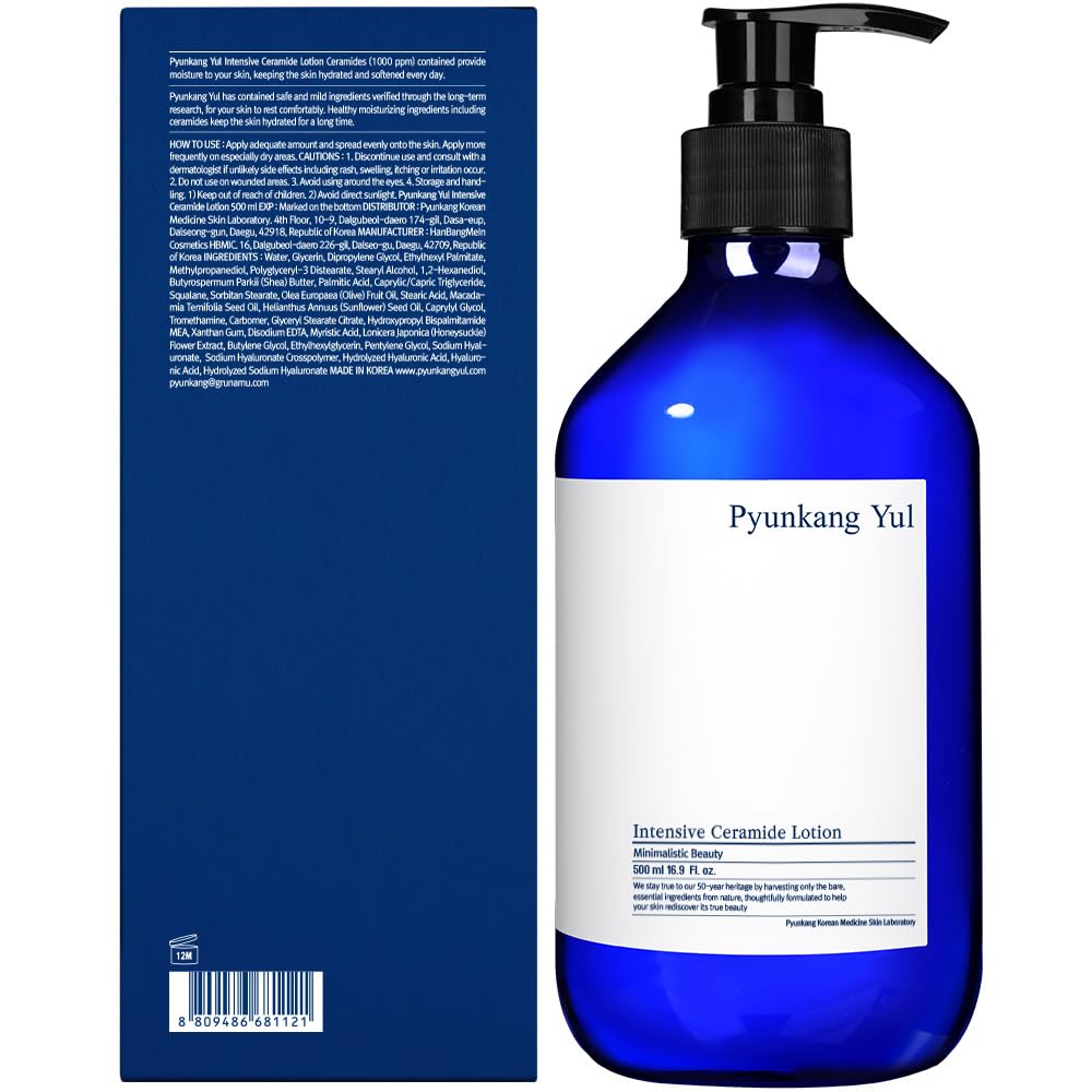Pyunkang Yul Intensive Ceramide Lotion - Fragrance Free Face And Body Moisturizing Lotion - Hyaluronic Acid Moisturizer For All