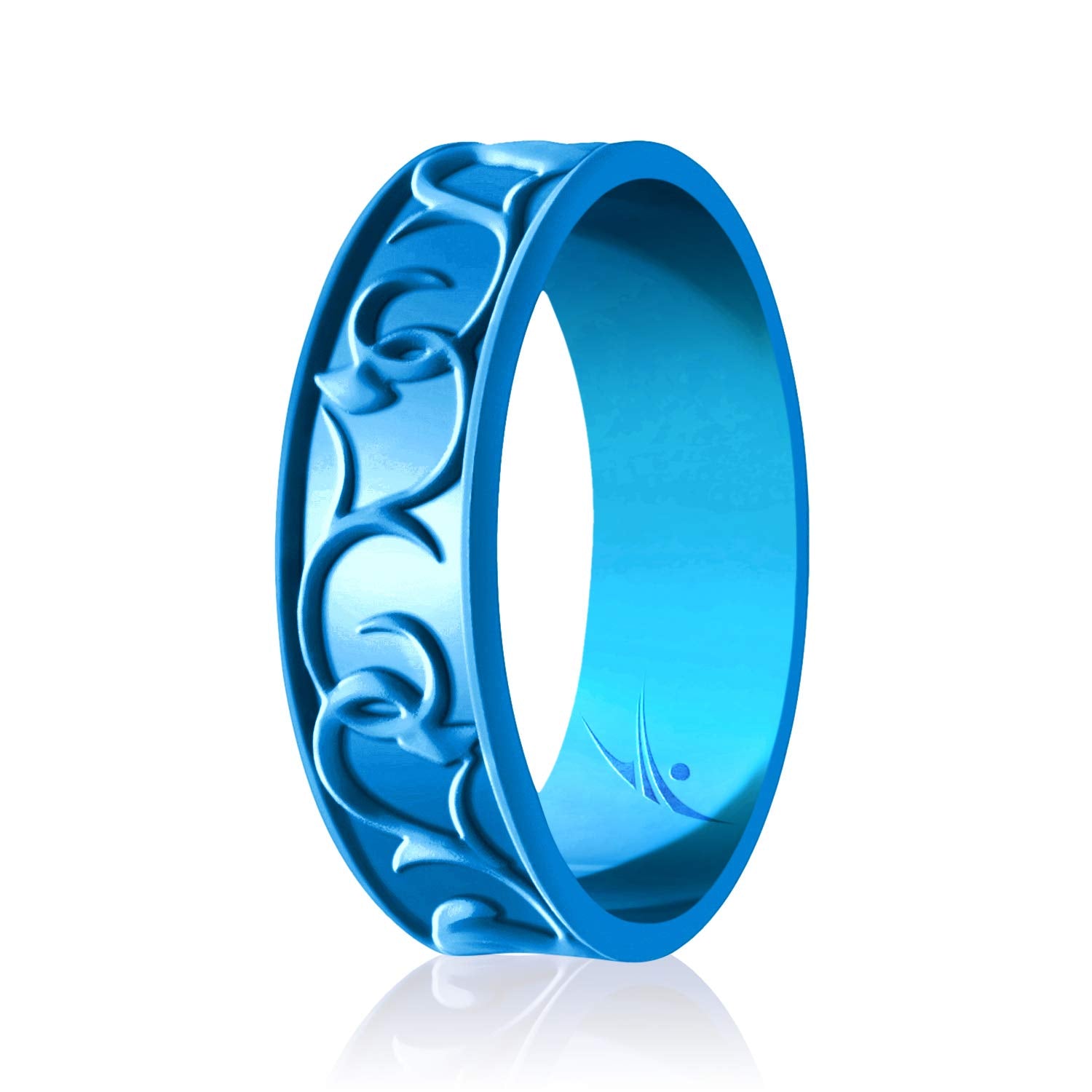 Silicone Wedding Flower Ring - Black By Roq For Women - 11 Mm Ring