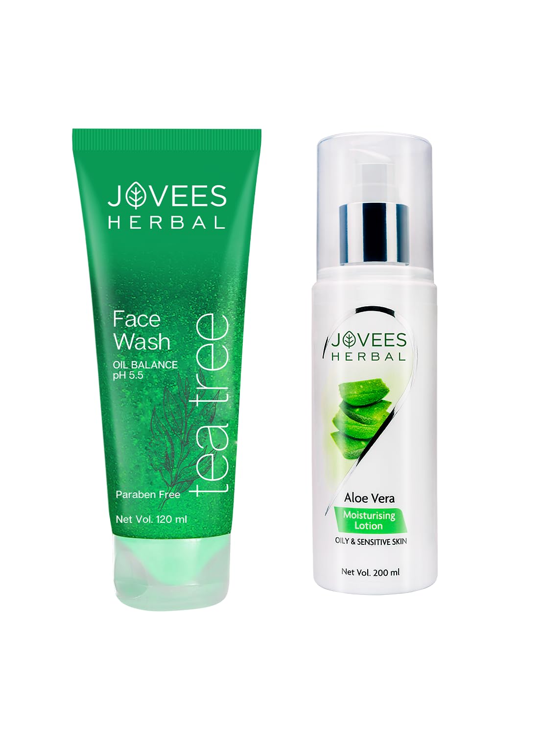 Jovees Herbal Tea Tree Oil Control Face Wash | For Oily & Acne Prone Skin Reduces Dark Spots And Aloe Vera Moisturising Lotion H