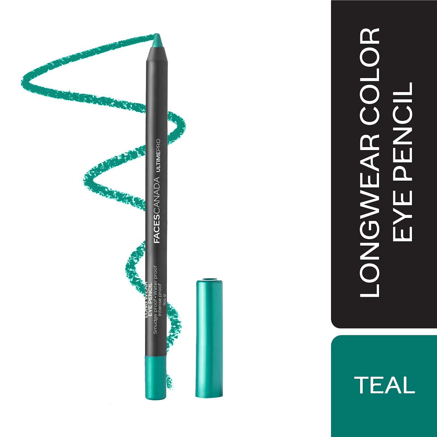 Facescanada Ultime Pro Eyeliner Pencil - Teal | 8 Hour Long Lasting | Smooth One Stroke Application | Soft Blendable Formula | W