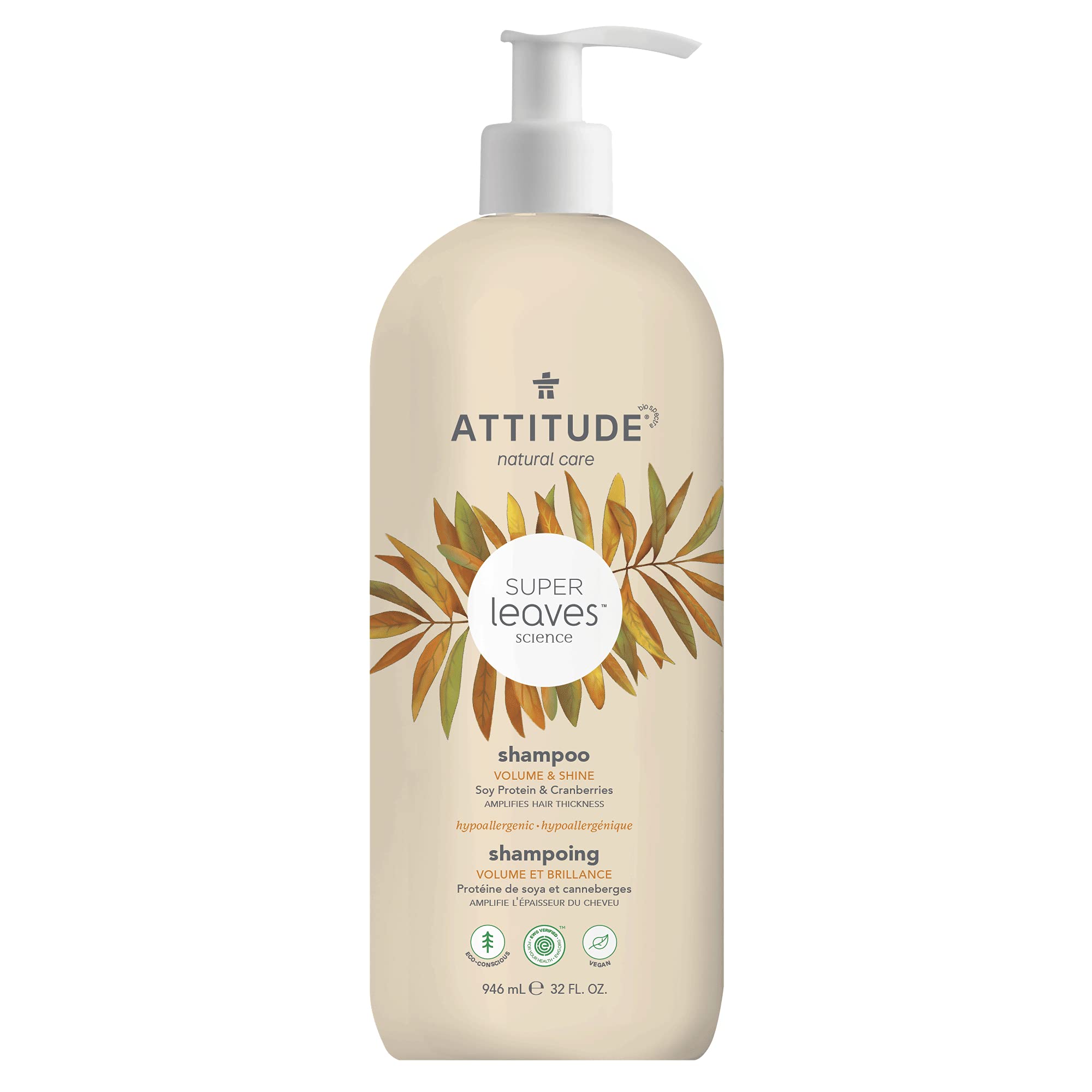 ATTITUDE Hair Shampoo, EWG Verified, Plant- and Mineral-Based Ingredients, Vegan and Cruelty-free Beauty and Personal Care Produ