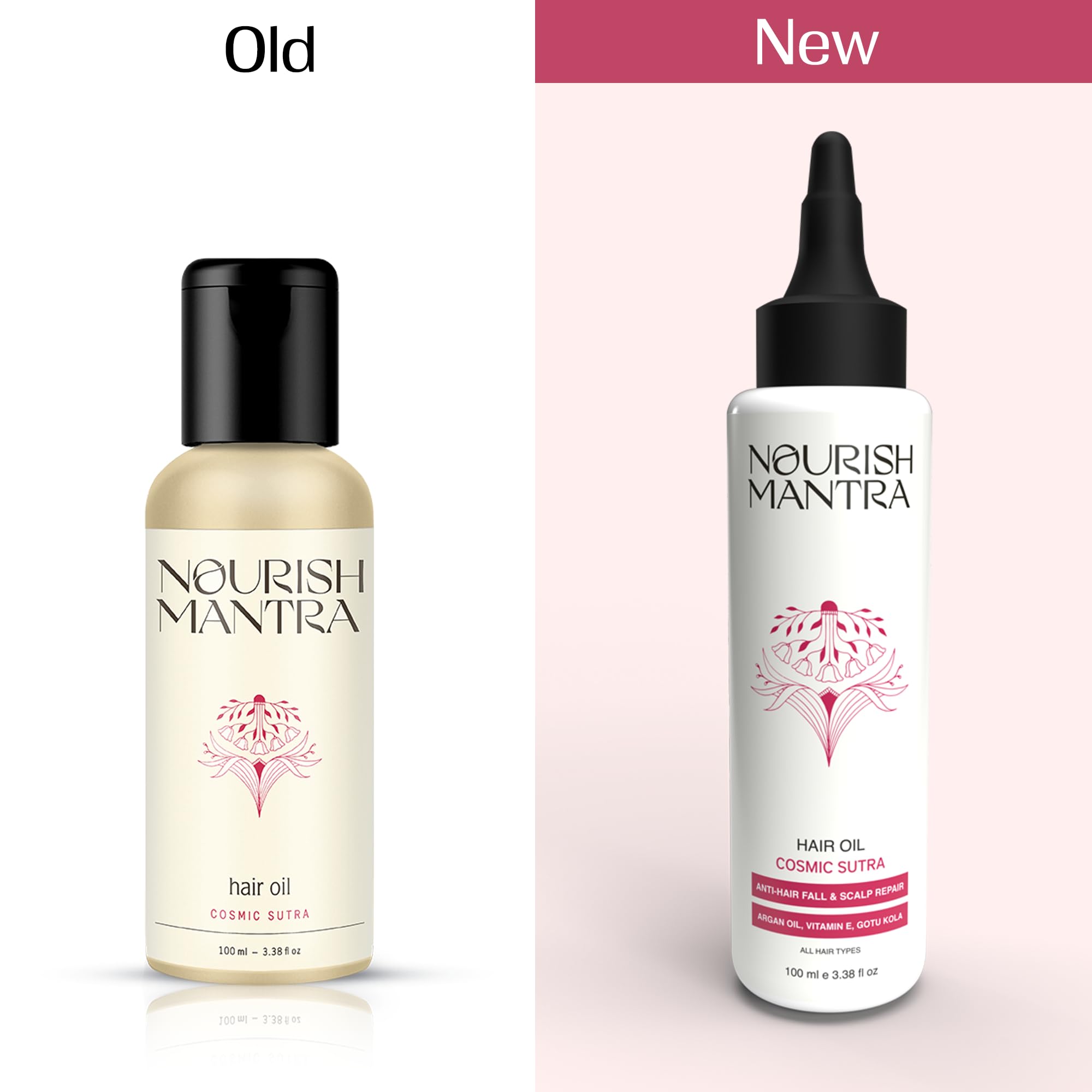 Nourish Mantra Cosmic Sutra Hair Oil-100 Ml | For Women & Men | With Vitamin E, Gotu Kola & Argan Oil | Hair Fall Control | Free