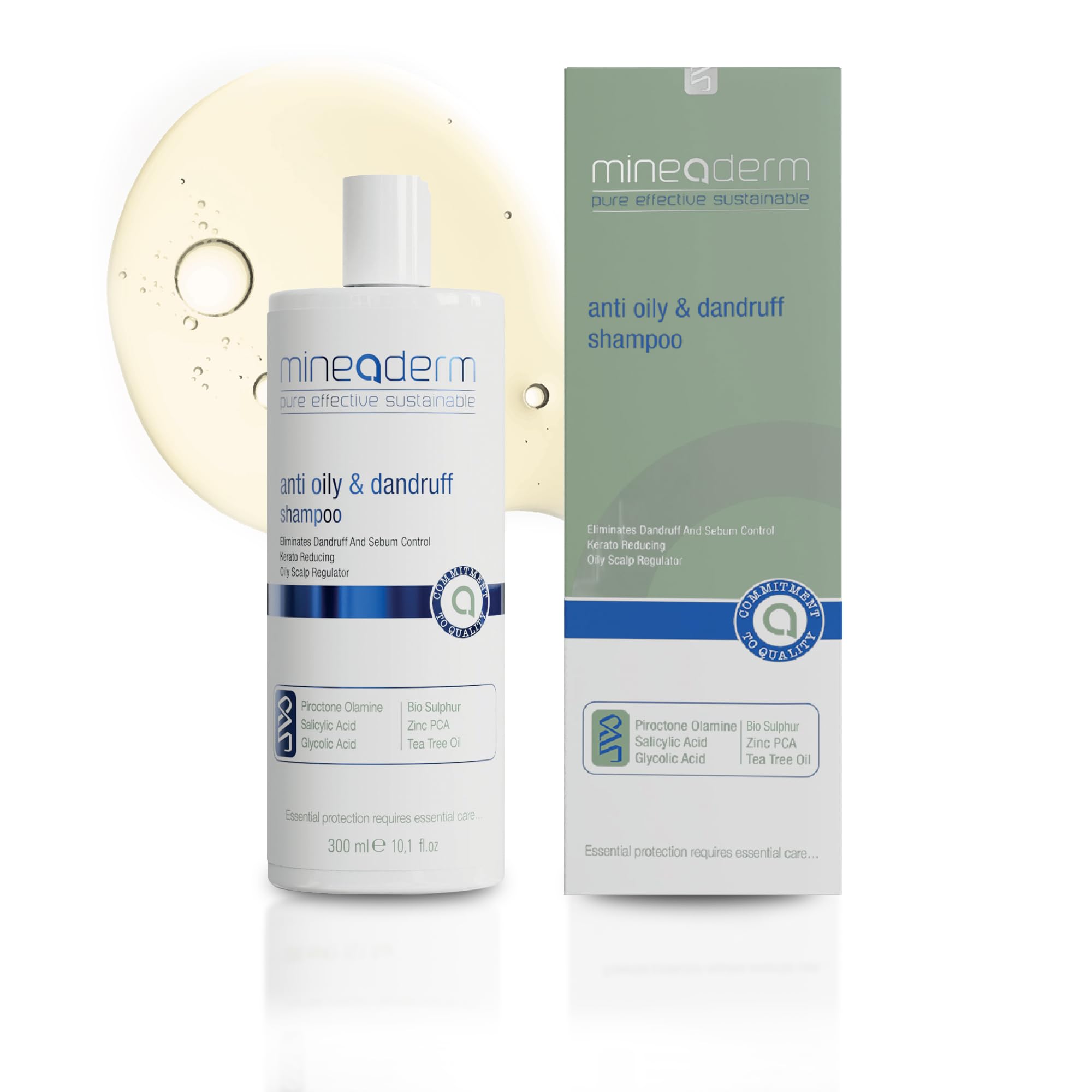 Mineaderm AntiDandruff Shampoo for Men & Women  For Oily Hair & Itchy, Flaky Scalp  Piroctone Olamine, Salicylic Acid & Zinc 