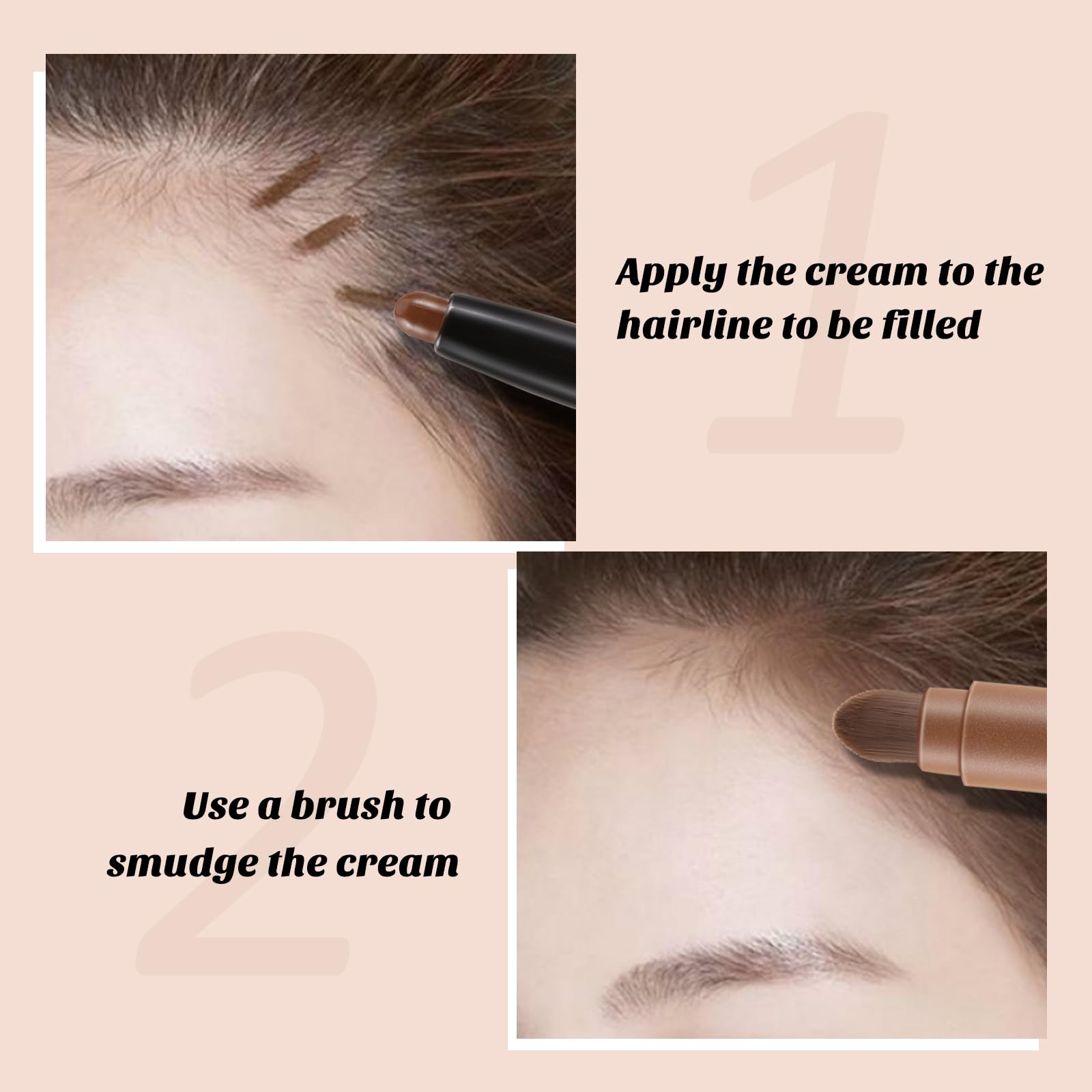 Boobeen Root Touch-Up Hairline Shadow Stick, Hair Root Concealer For Thinning, Grey Hair Coverage, Use As Eyebrow Pencil And Fac