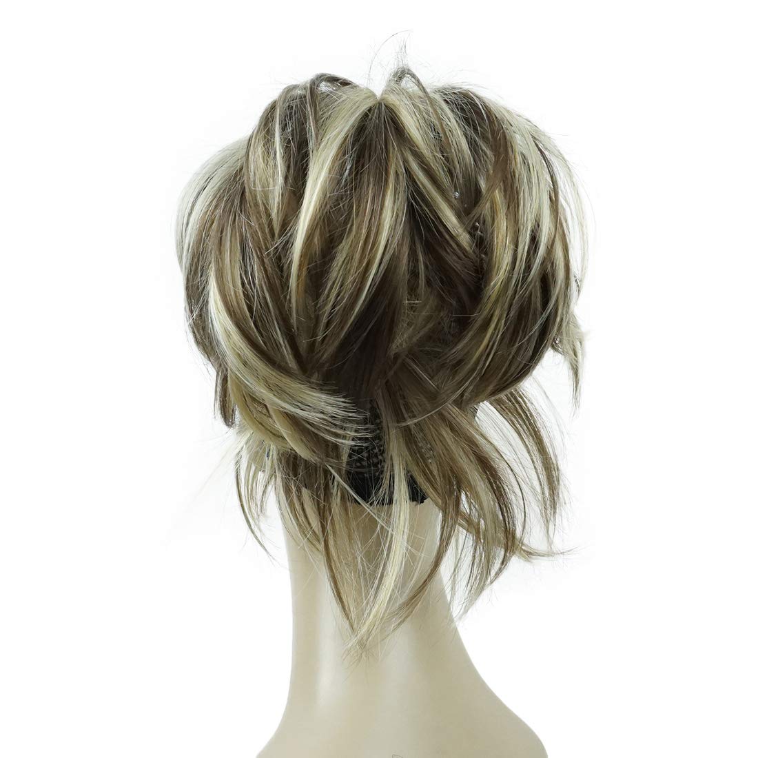Lydell Adjustable Messy Style Ponytail Hair Extension Synthetic Hairpiece with Jaw Claw Amazing Shape For You AB461 Brown Highli