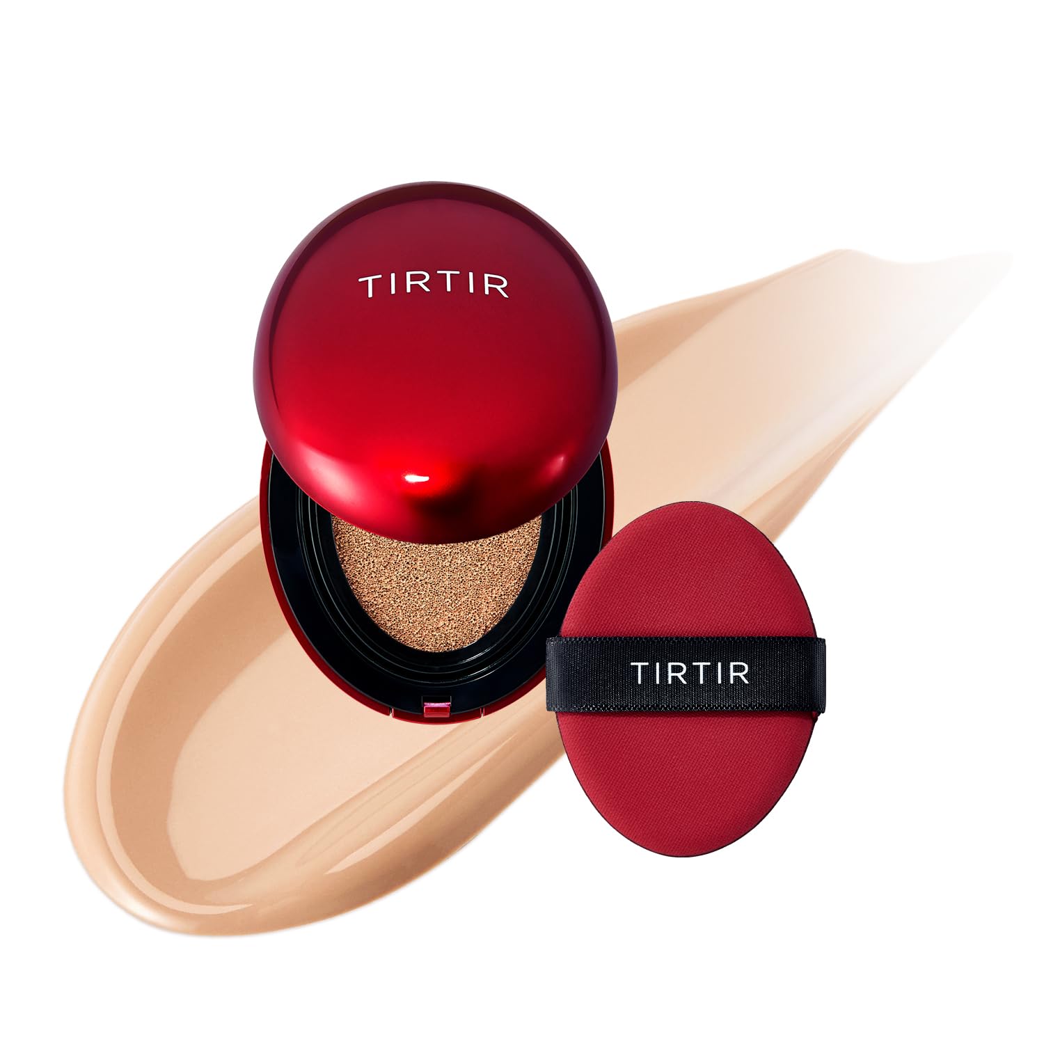 Tirtir Mask Fit Red Cushion Foundation | Full Coverage, Weighless, Skin Fit, Satin Glow Finish, Korean Cushion Foundation (#28N
