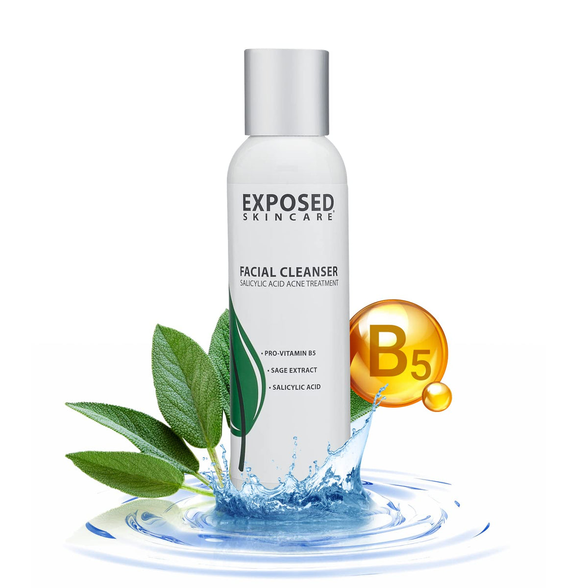 Exposed Skin Care Acne Facial Cleanser - Gentle Face Wash With Salicylic Acid For Acne Prone Skin - Pore Clarifying Acne Treatme